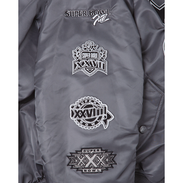 Alpha Industries X Dallas Cowboys Gray MA-1 Bomber Jacket - Image 4