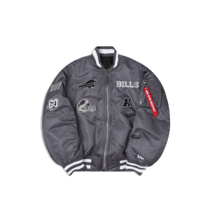 Alpha Industries X Buffalo Bills Gray MA-1 Bomber Jacket