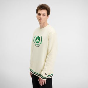 Boston Celtics Throwback Chrome White Crewneck