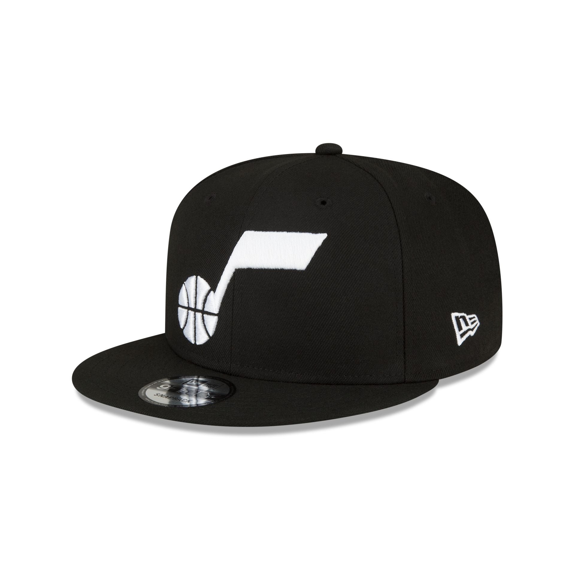 Utah Jazz Basic Black & White 9FIFTY Snapback Hat