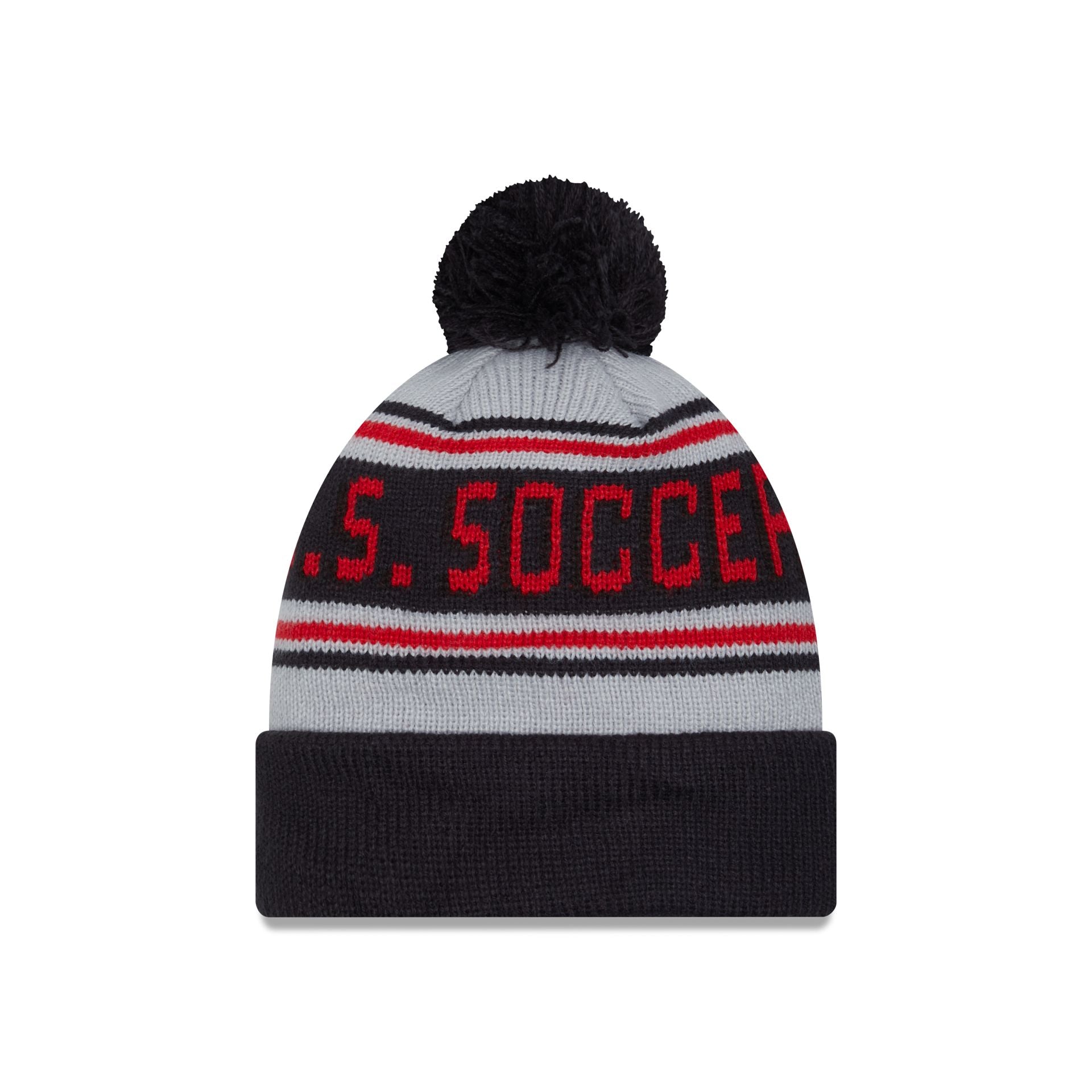 US Soccer Men's National Team Navy Pom Knit Hat - Image 2