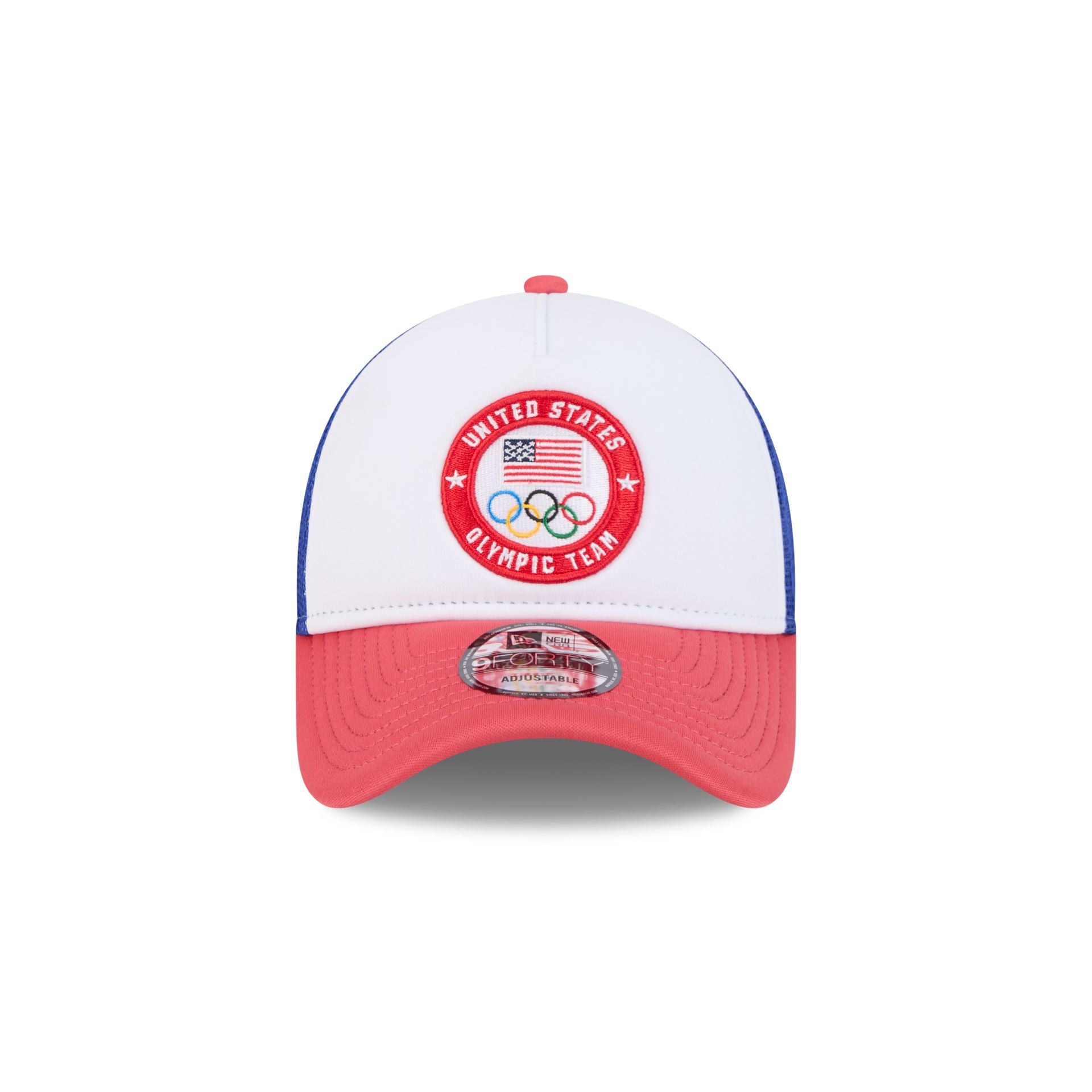 Team USA Olympics White 9FORTY A-Frame Trucker Hat - Image 2