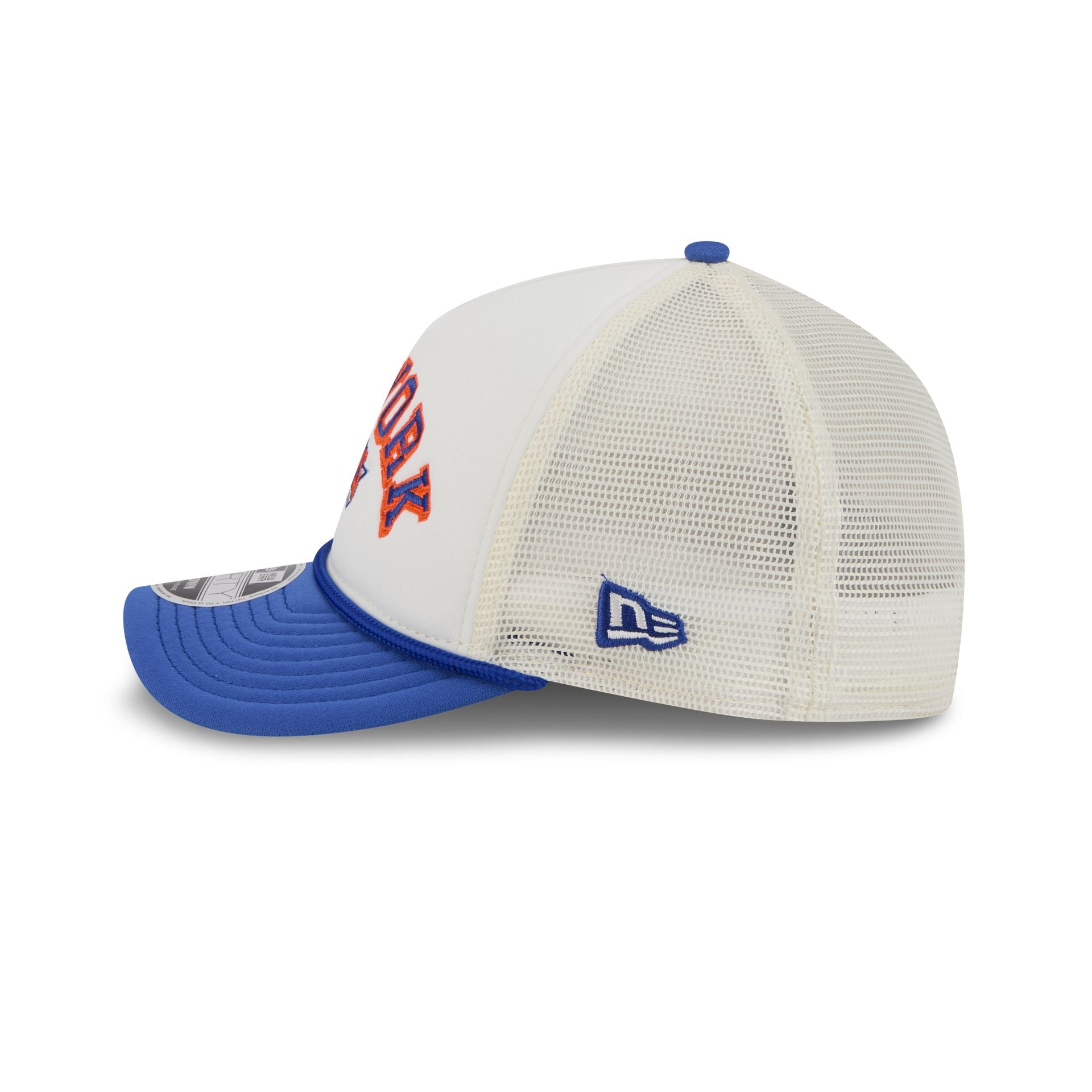 New York Knicks Chrome Arch 9FORTY M-Crown A-Frame Trucker Hat - Image 4