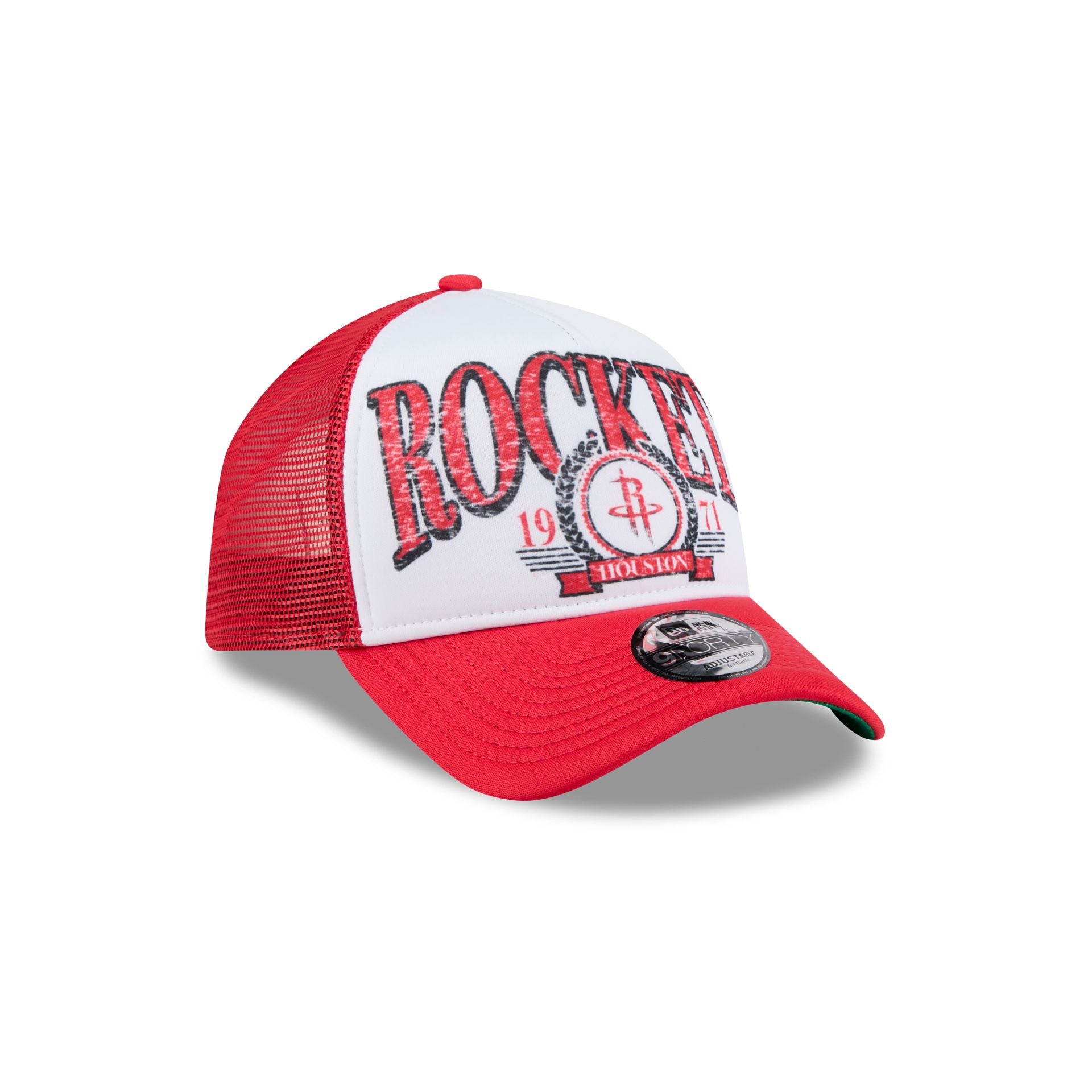 Houston Rockets Distressed 9FORTY A-Frame Trucker Hat - Image 3