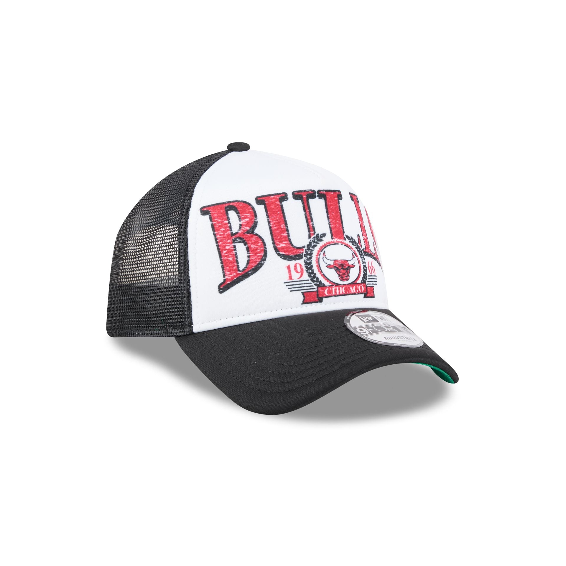Chicago Bulls Distressed 9FORTY A-Frame Trucker Hat - Image 3