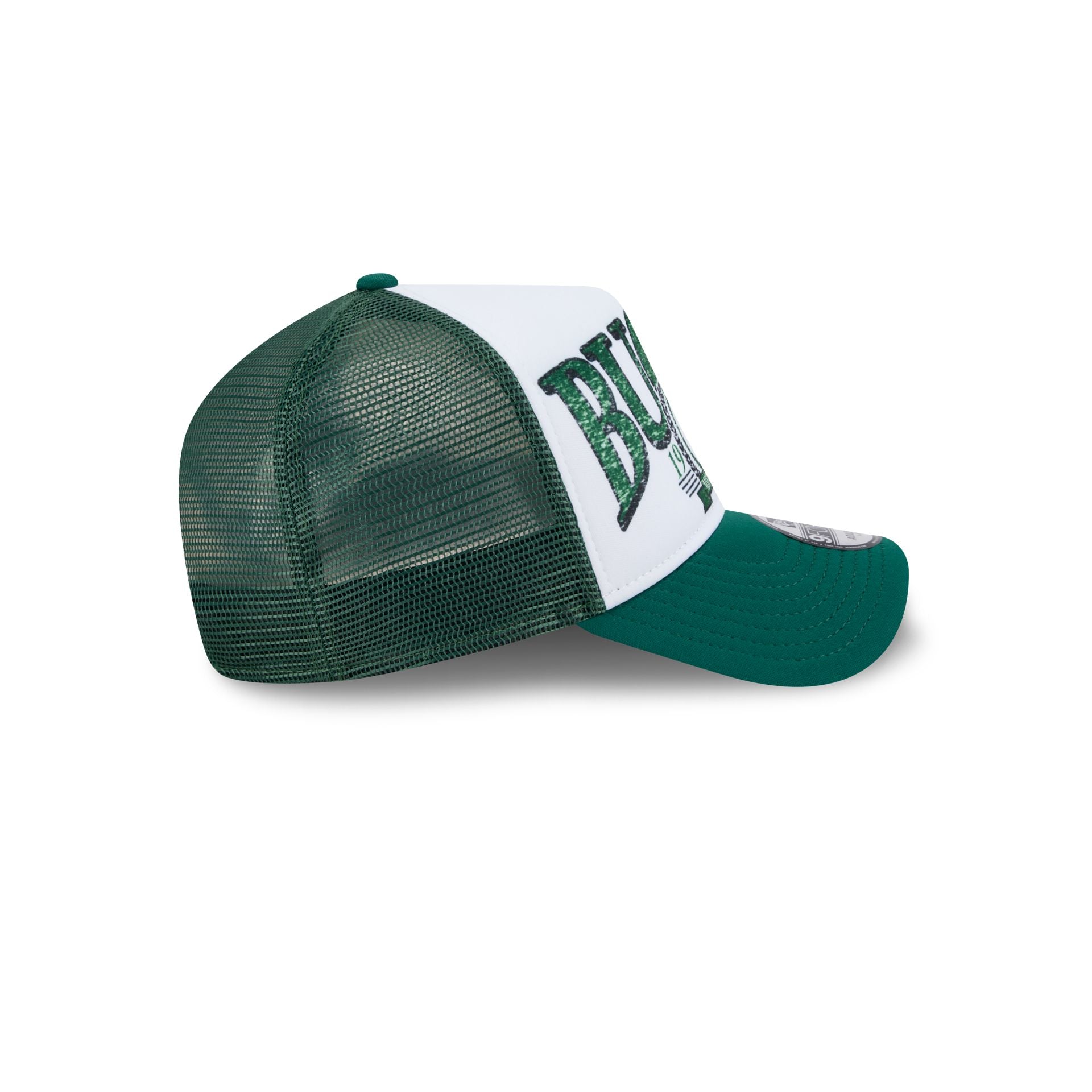 Milwaukee Bucks Distressed 9FORTY A-Frame Trucker Hat - Image 5