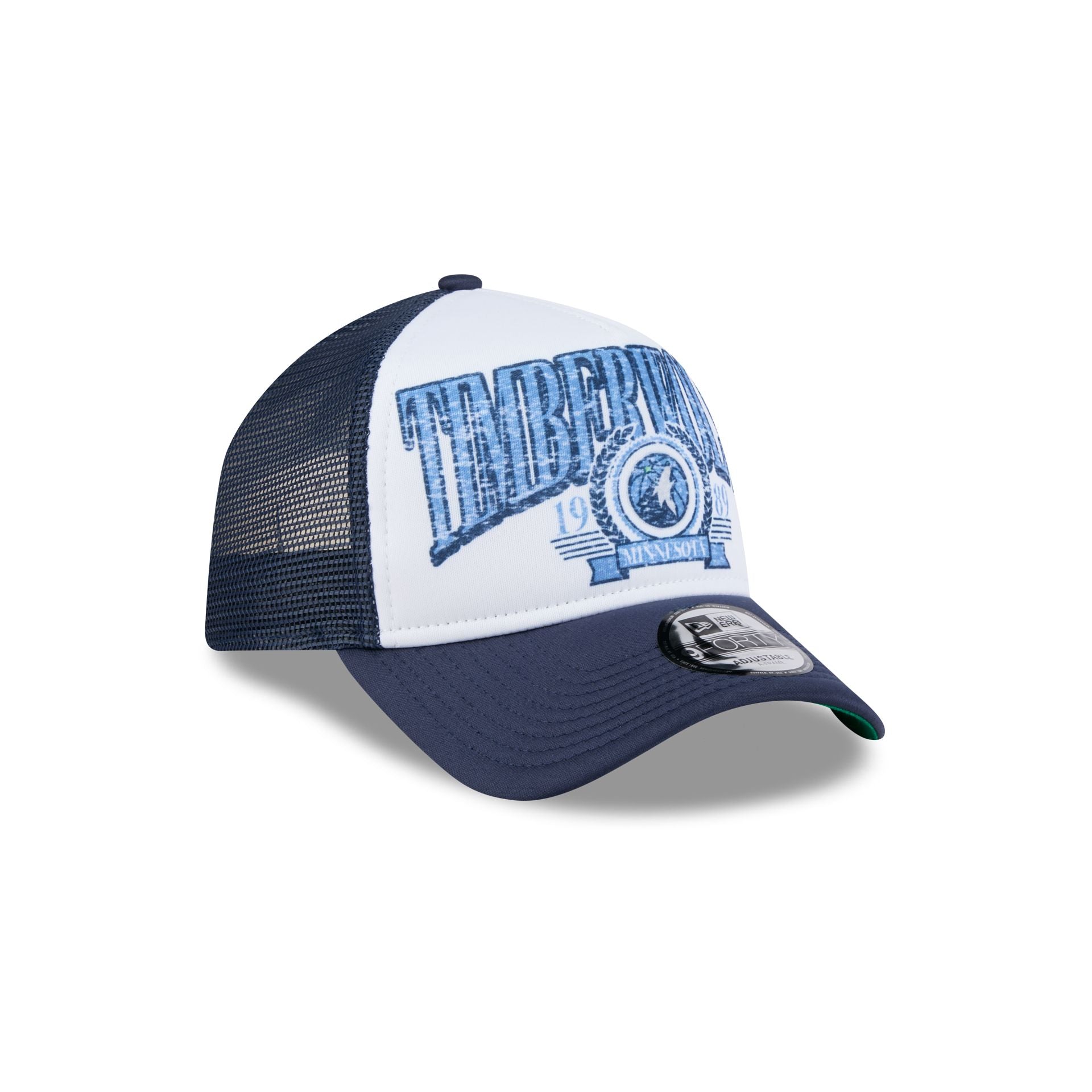 Minnesota Timberwolves Distressed 9FORTY A-Frame Trucker Hat - Image 3