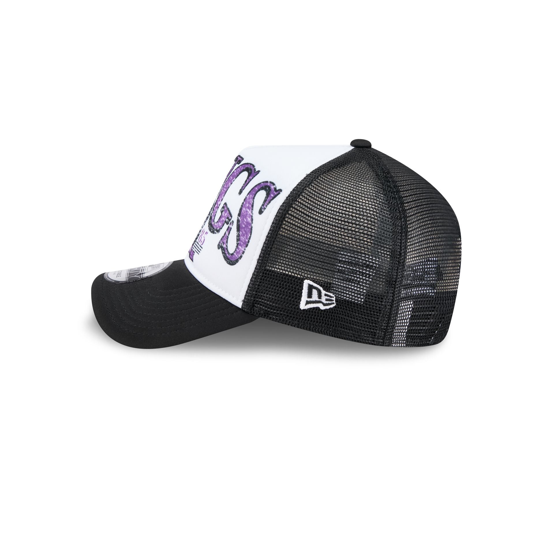 Sacramento Kings Distressed 9FORTY A-Frame Trucker Hat - Image 4