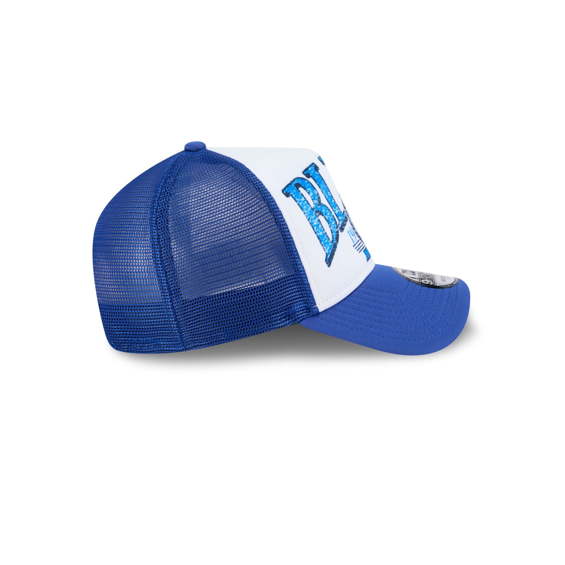 St. Louis Blues Distressed 9FORTY A-Frame Trucker Hat - Image 5