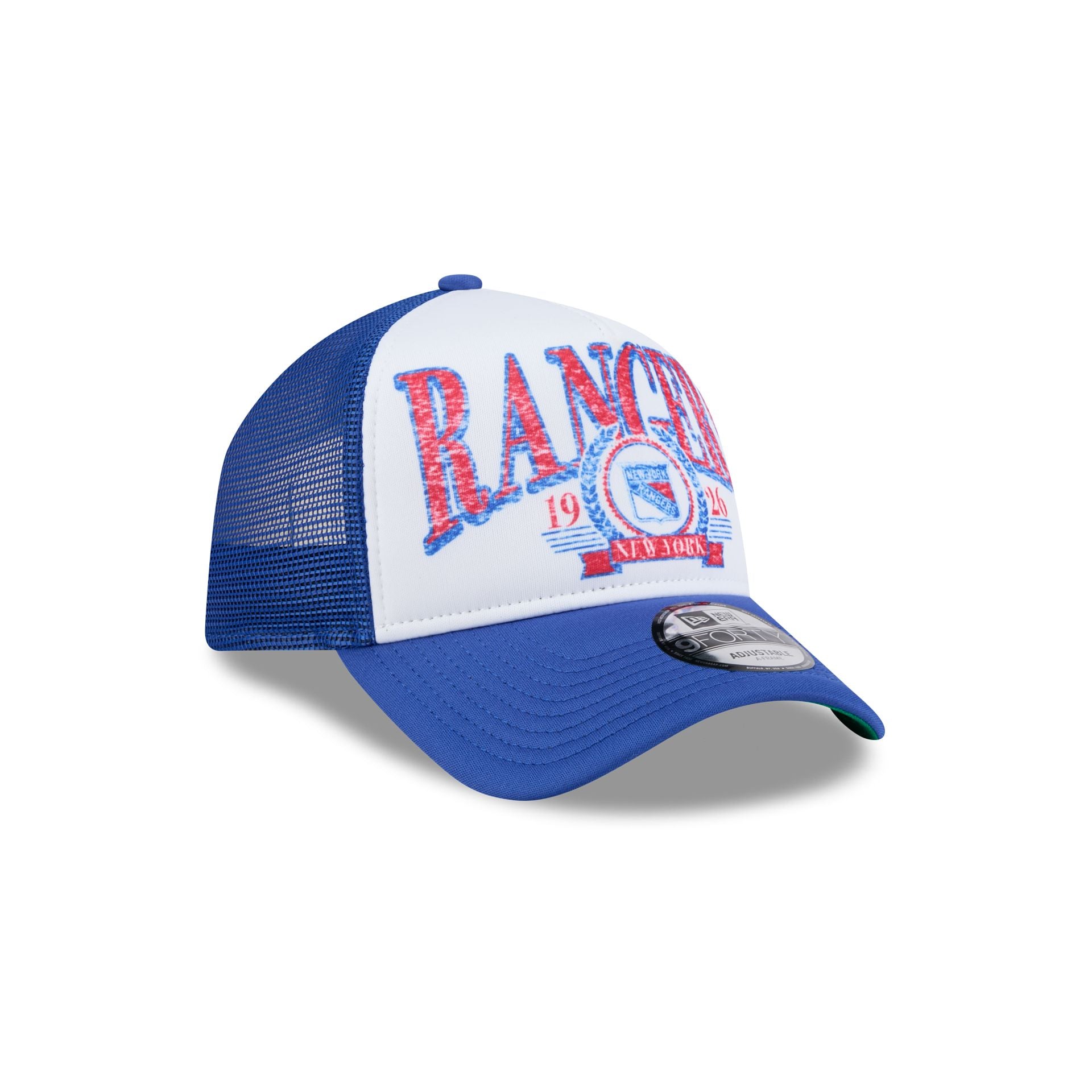 New York Rangers Distressed 9FORTY A-Frame Trucker Hat - Image 3