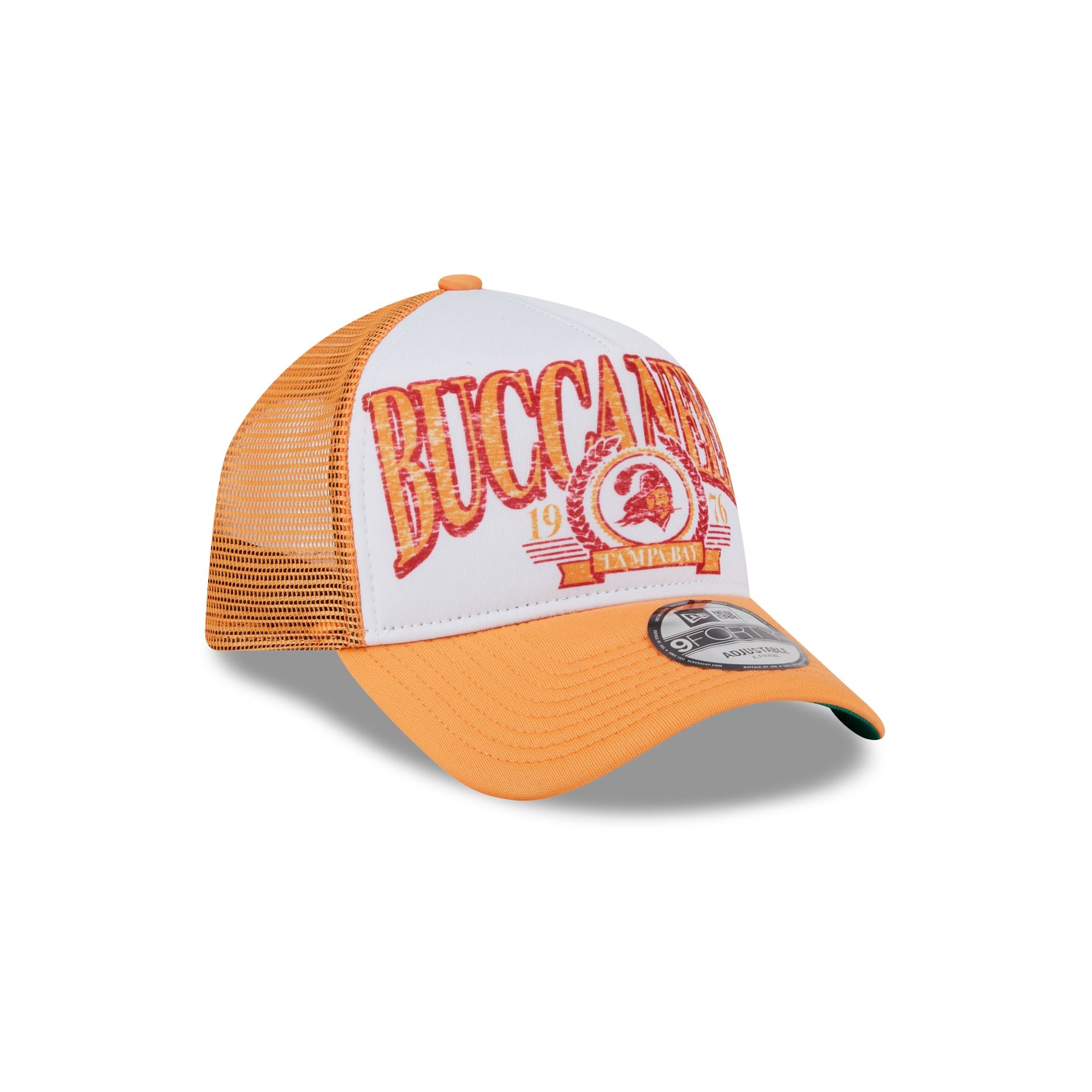 Tampa Bay Buccaneers Distressed 9FORTY A-Frame Trucker Hat - Image 3
