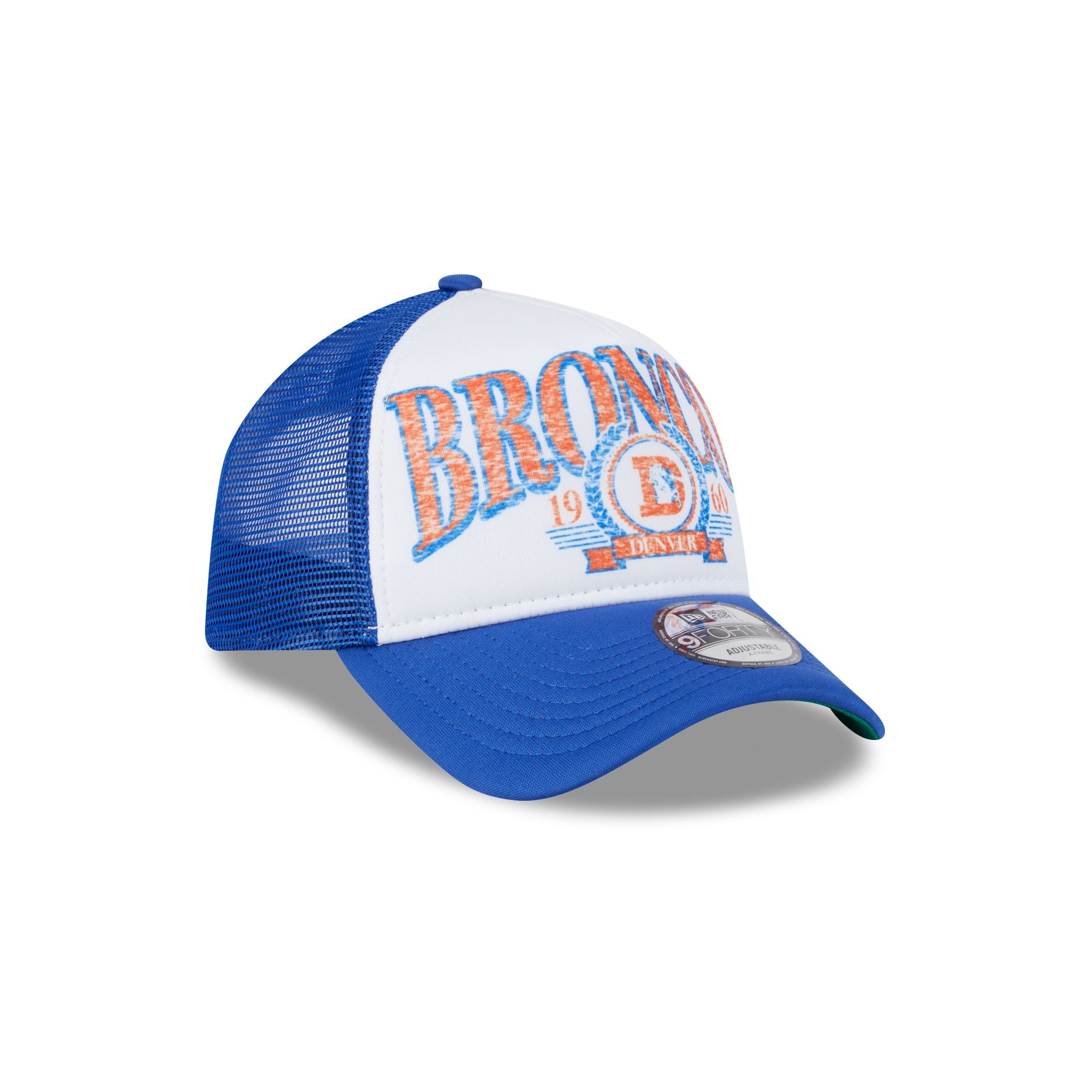Denver Broncos Distressed 9FORTY A-Frame Trucker Hat - Image 3