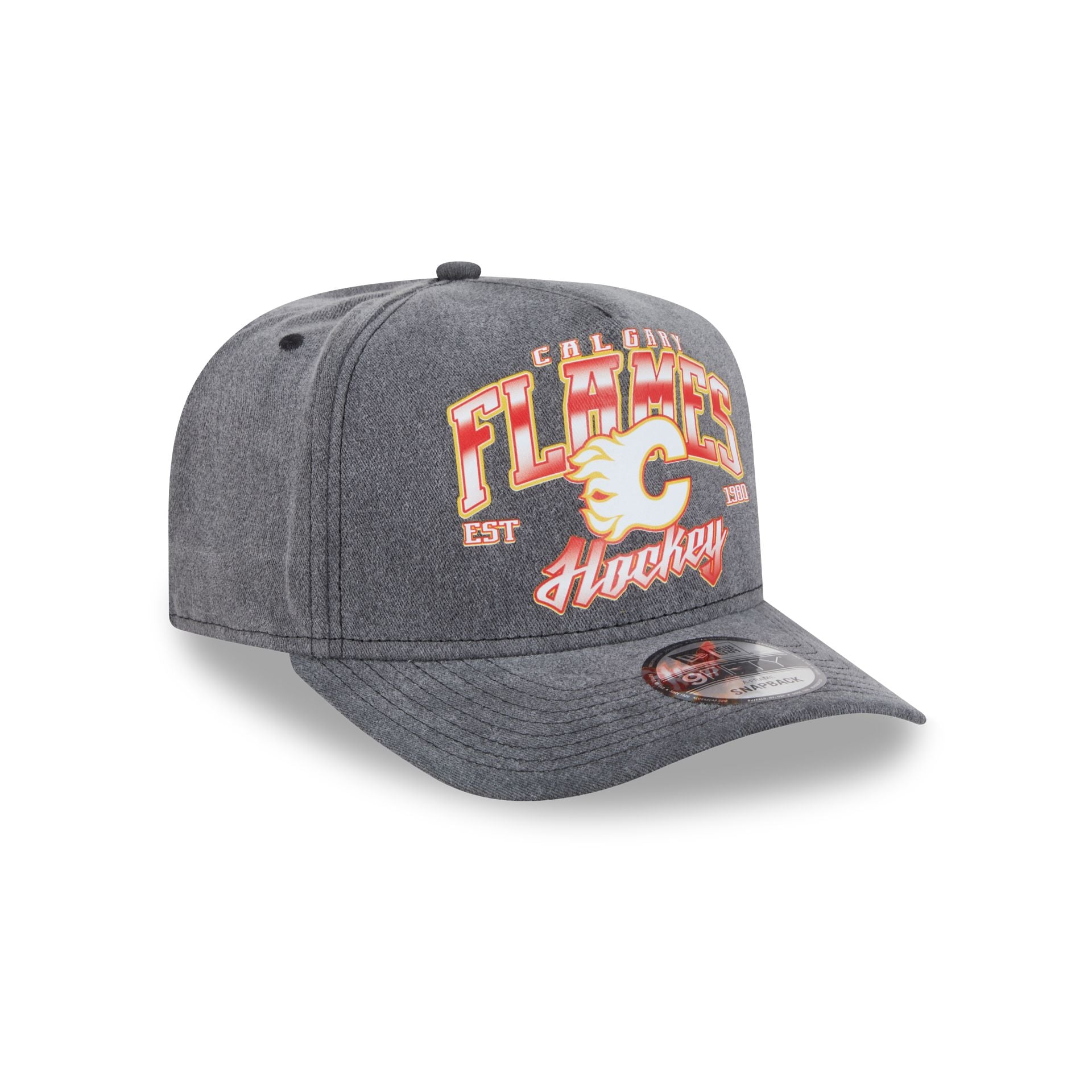 Calgary Flames Washed 9FIFTY A-Frame Snapback Hat - Image 3