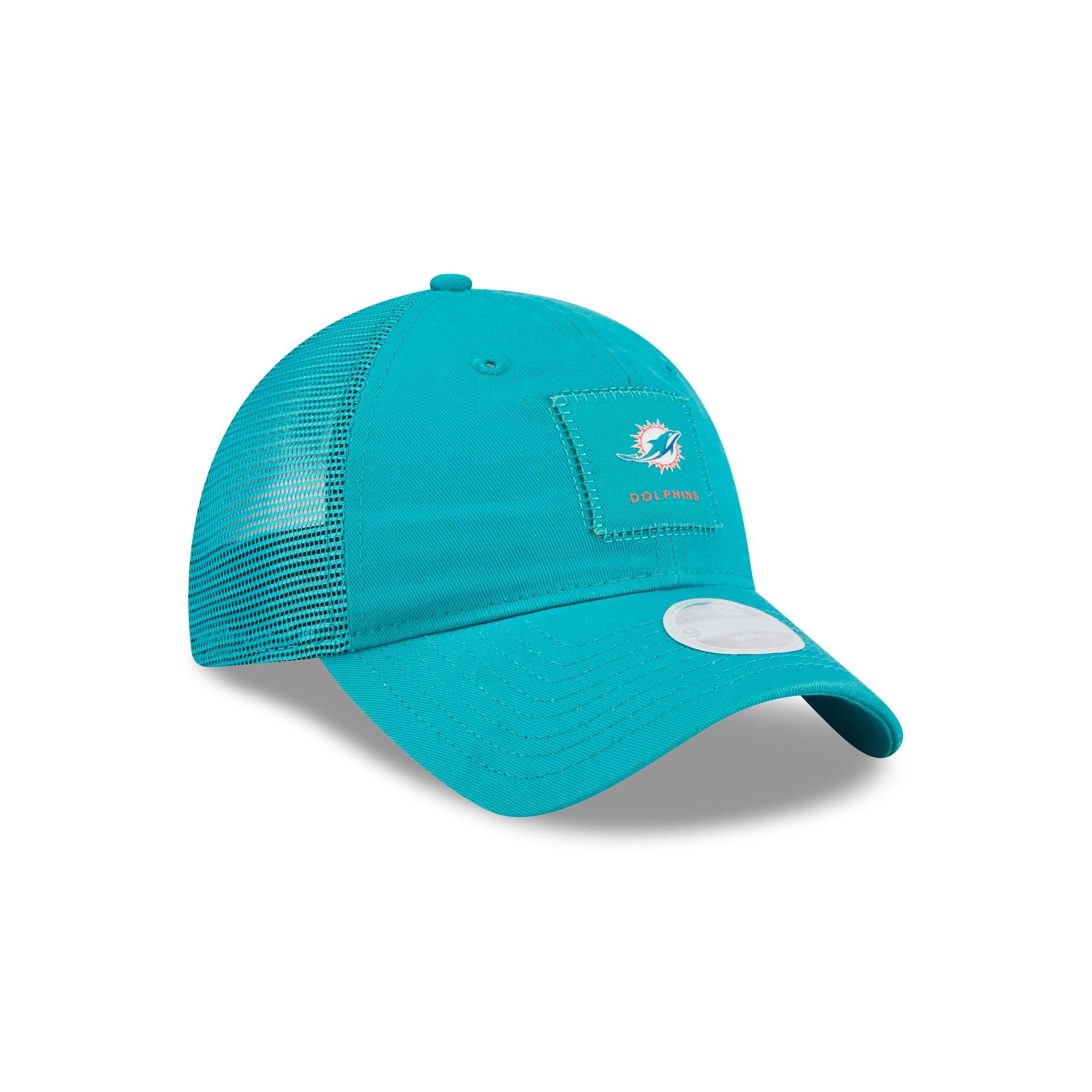 Miami Dolphins Women's Square Stitch 9TWENTY Trucker Hat - Image 3