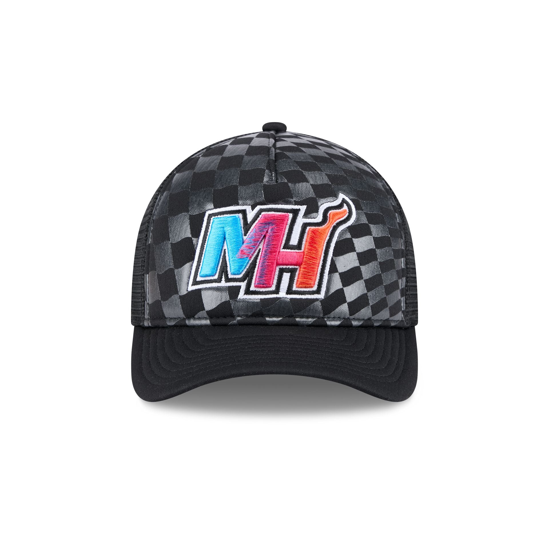 Miami Heat Gradient Raceway 9FORTY M-Crown A-Frame Trucker Hat - Image 2
