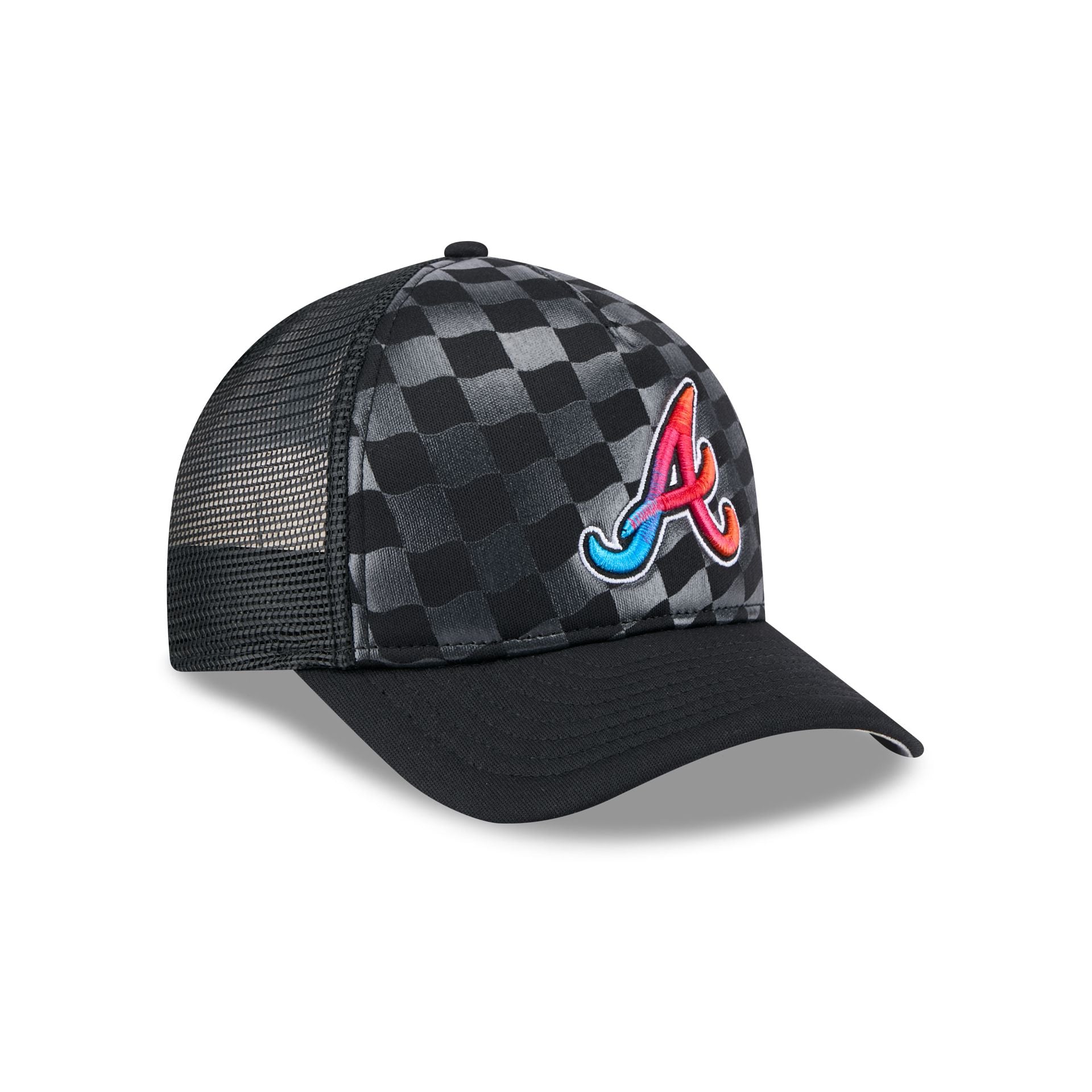 Atlanta Braves Gradient Raceway 9FORTY M-Crown A-Frame Trucker Hat - Image 3