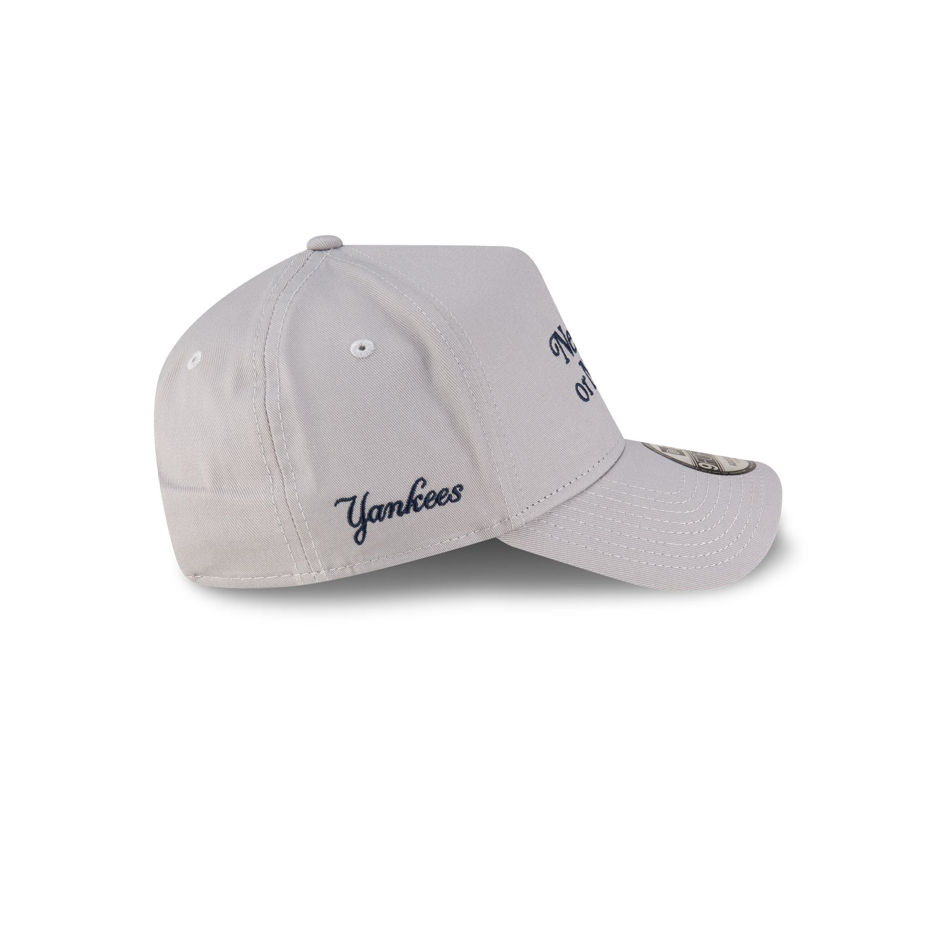 New York or Nowhere x New York Yankees Gray Wordmark 9FORTY A-Frame Snapback Hat - Image 4