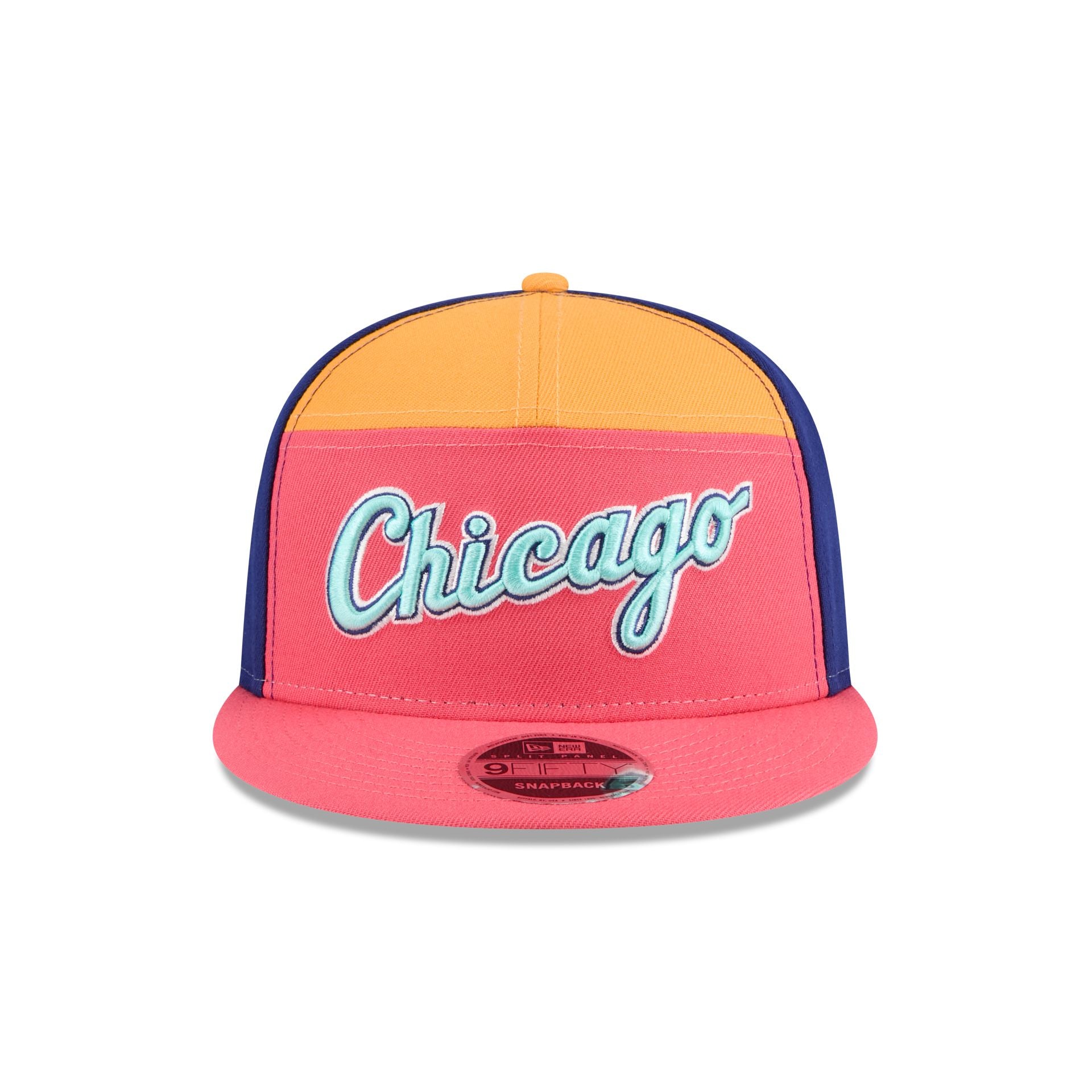 Chicago White Sox Coral Split Panel 9FIFTY Snapback Hat - Image 2