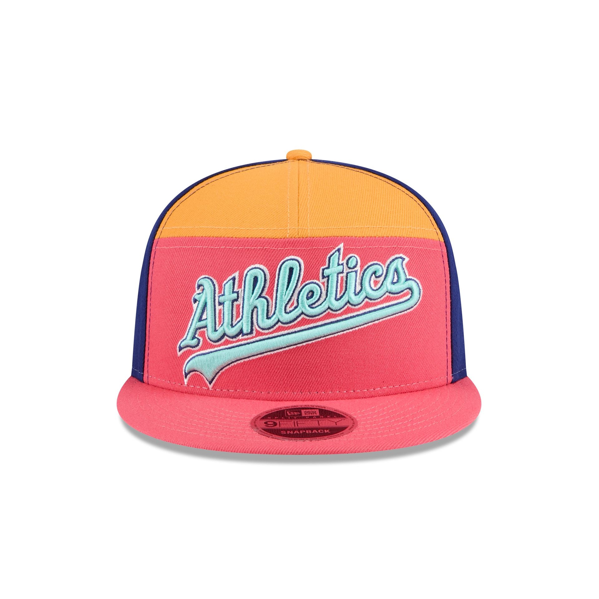 Athletics Coral Split Panel 9FIFTY Snapback Hat - Image 2
