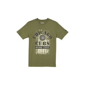Chicago Cubs Armed Forces Day 2025 Green T-Shirt