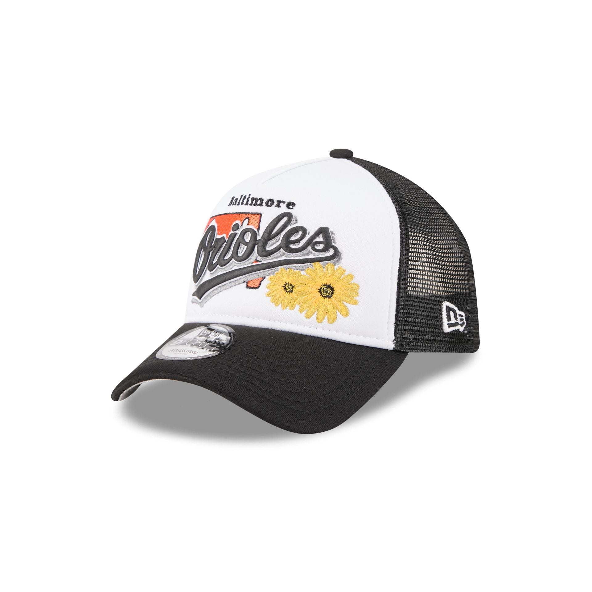 Baltimore Orioles State Flower 9FORTY A-Frame Trucker Hat - Image 3