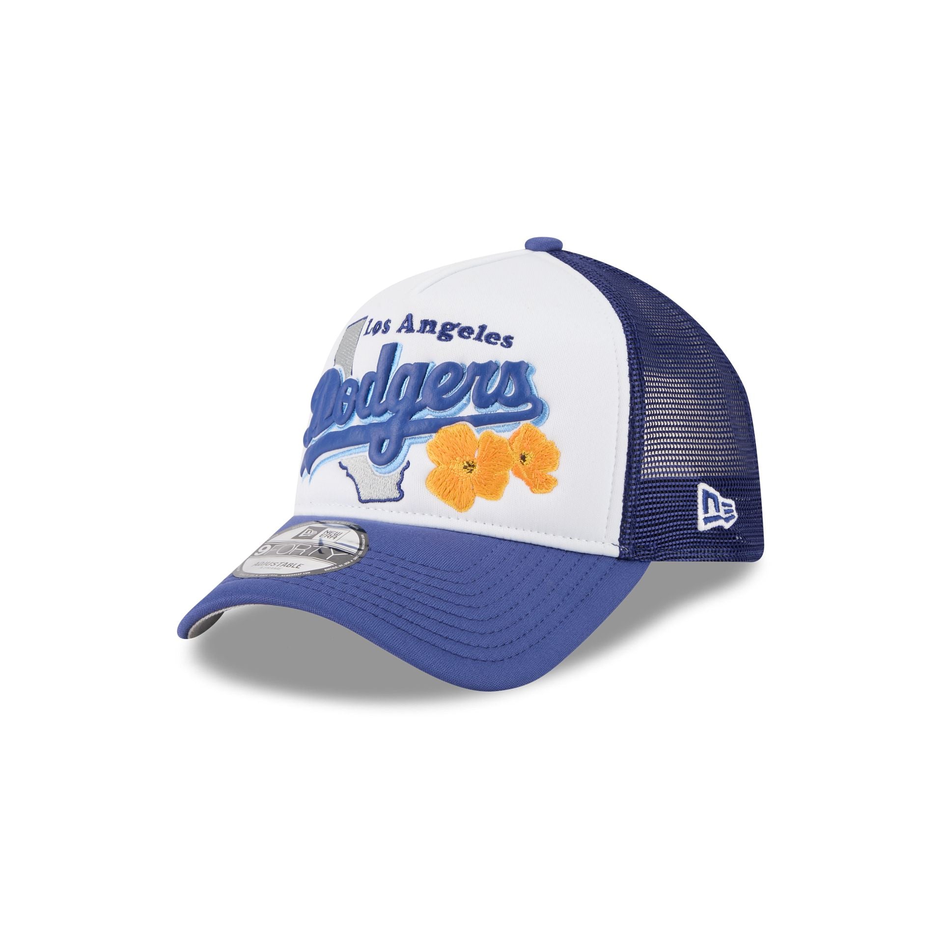 Los Angeles Dodgers State Flower 9FORTY A-Frame Trucker Hat - Image 3