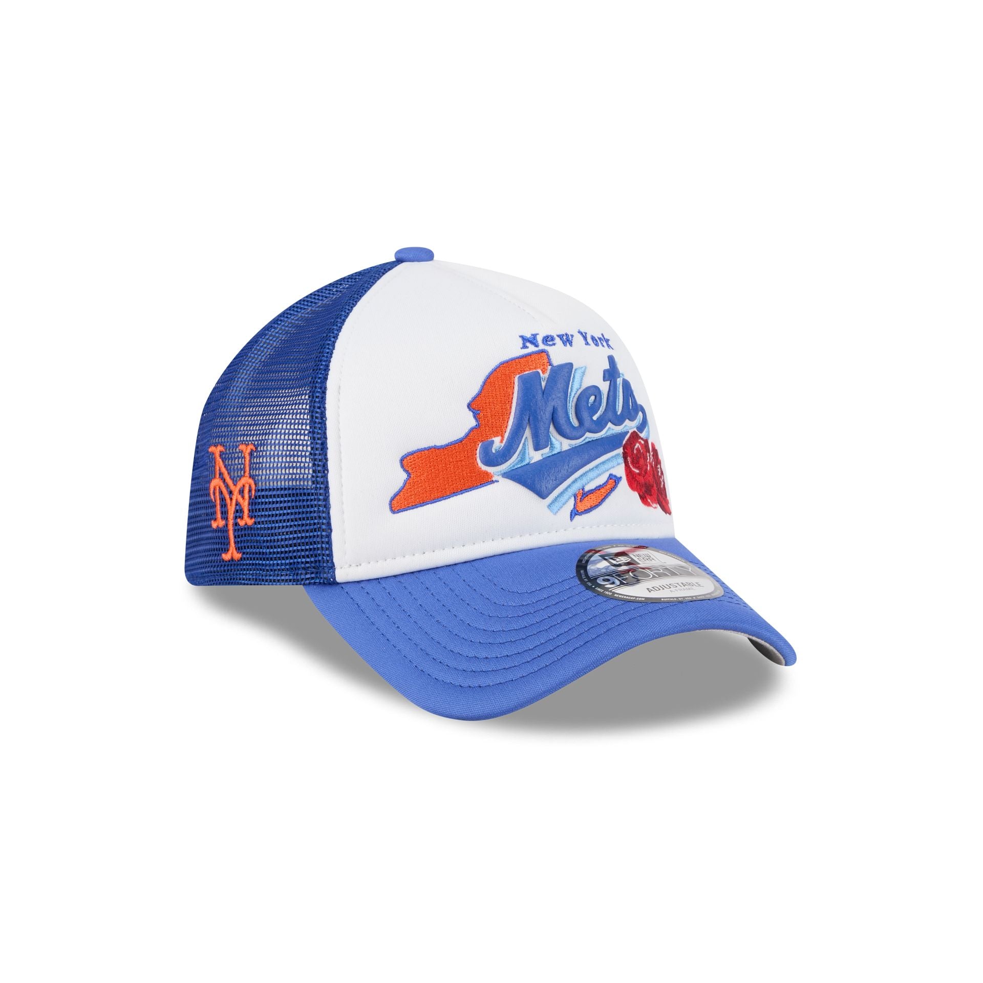 New York Mets State Flower 9FORTY A-Frame Trucker Hat