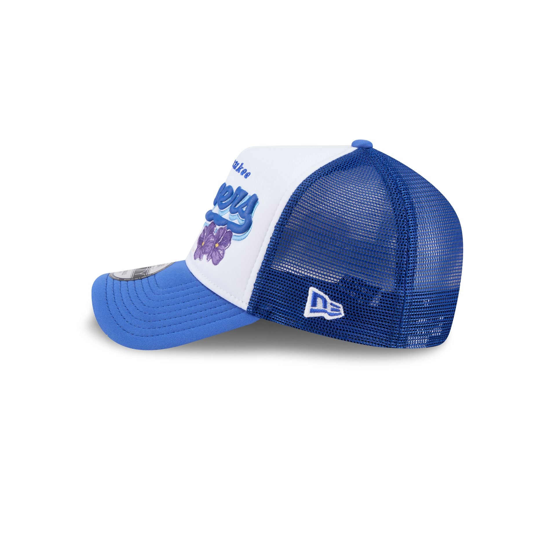 Milwaukee Brewers State Flower 9FORTY A-Frame Trucker Hat - Image 5