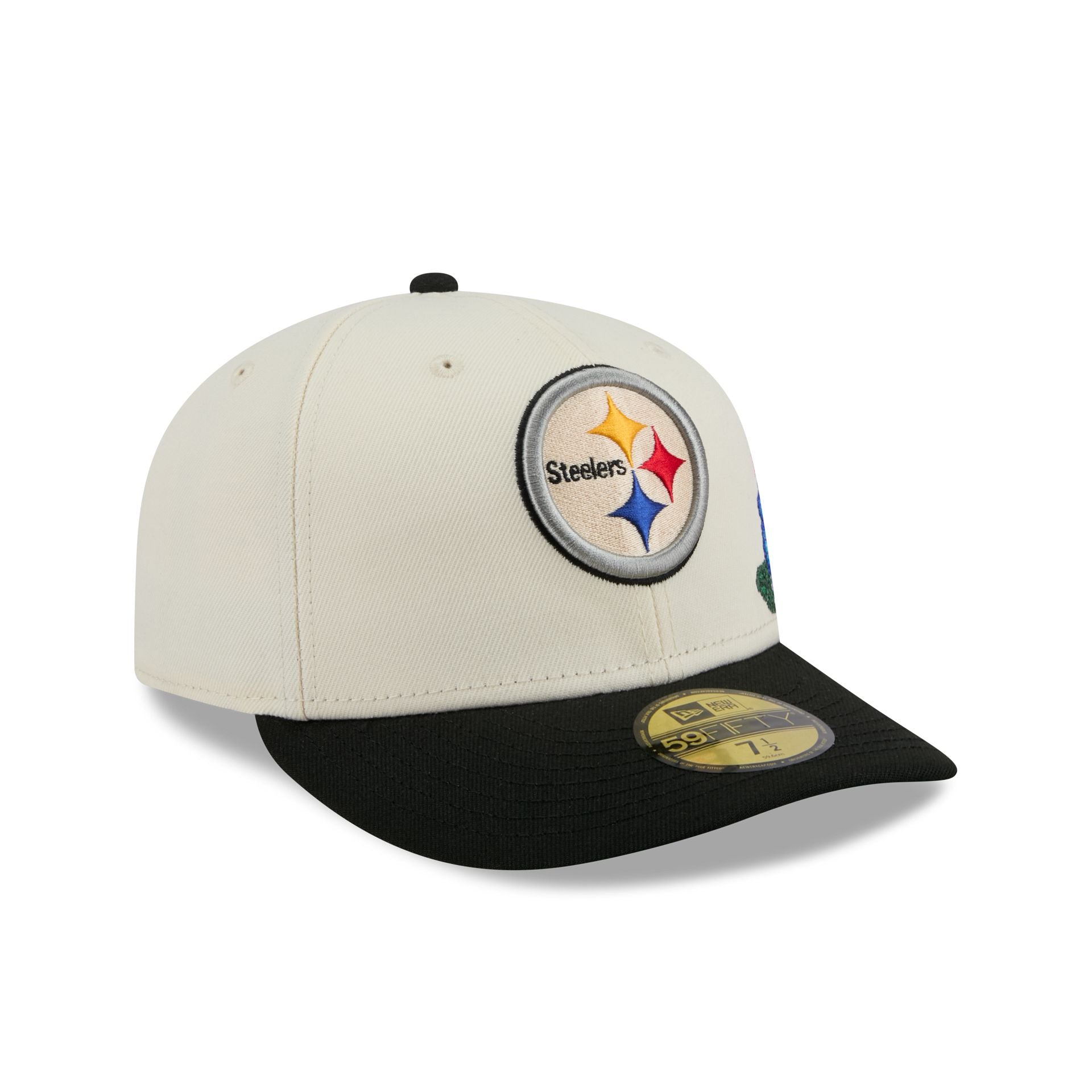 Pittsburgh Steelers Tonal Florals White 59FIFTY Fitted Hat - Image 3