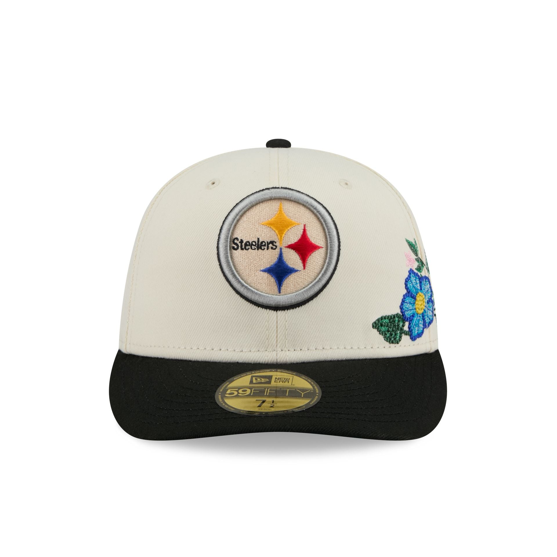 Pittsburgh Steelers Tonal Florals White 59FIFTY Fitted Hat - Image 2