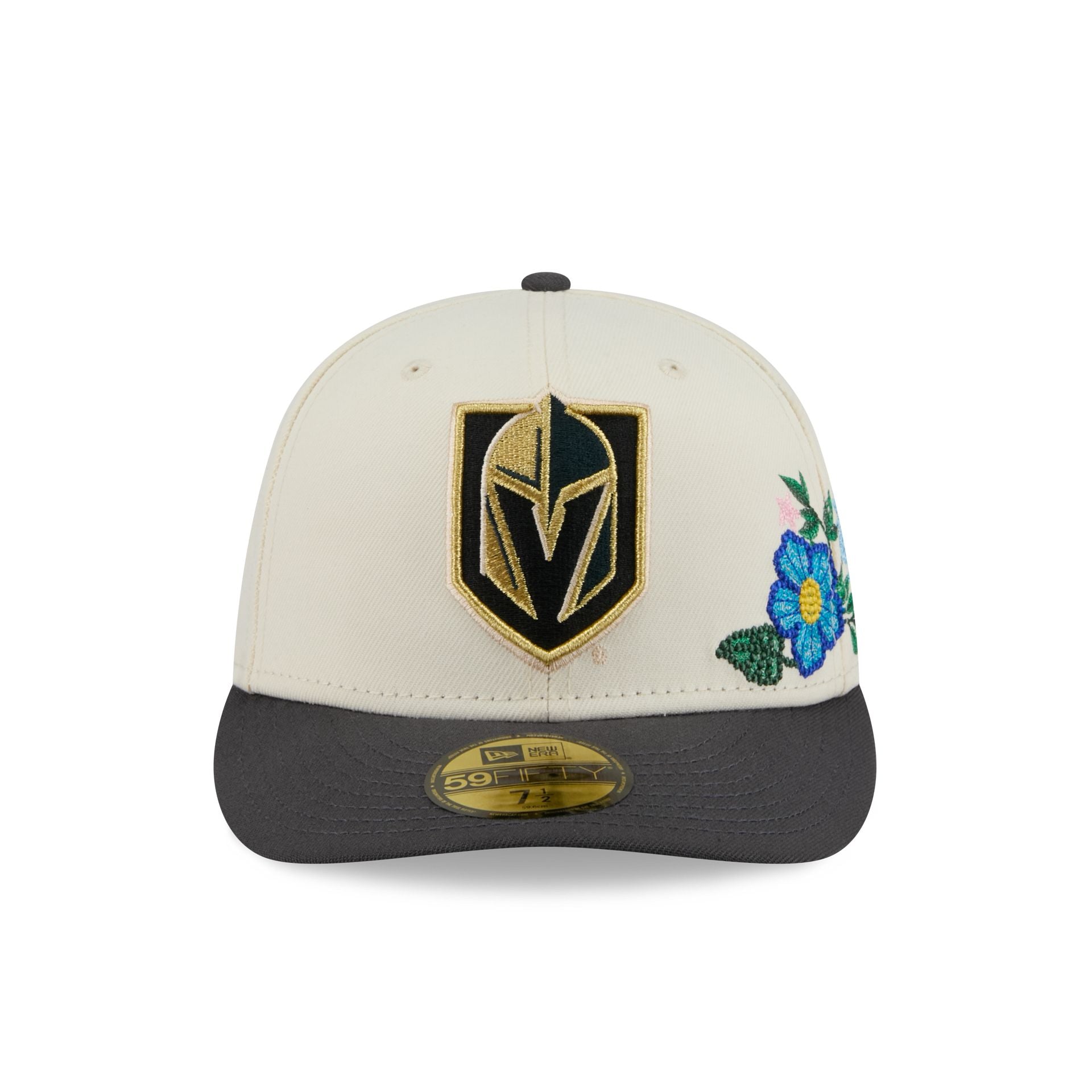 Vegas Golden Knights Tonal Florals White 59FIFTY Fitted Hat - Image 2