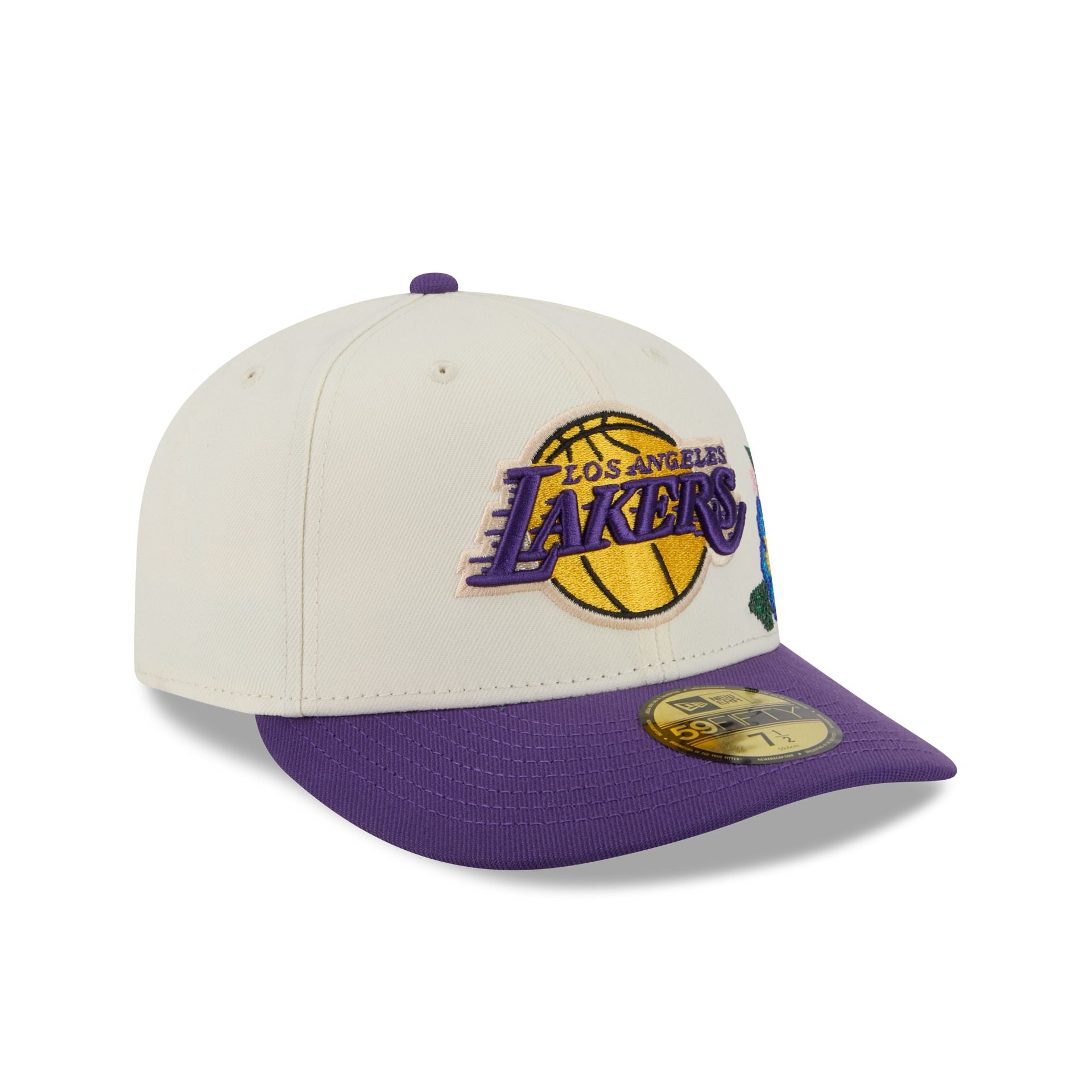 Los Angeles Lakers Tonal Florals White 59FIFTY Fitted Hat - Image 3
