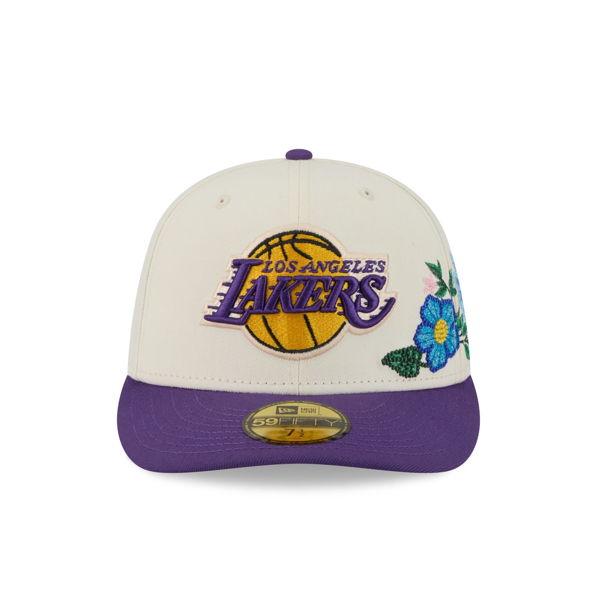 Los Angeles Lakers Tonal Florals White 59FIFTY Fitted Hat - Image 2