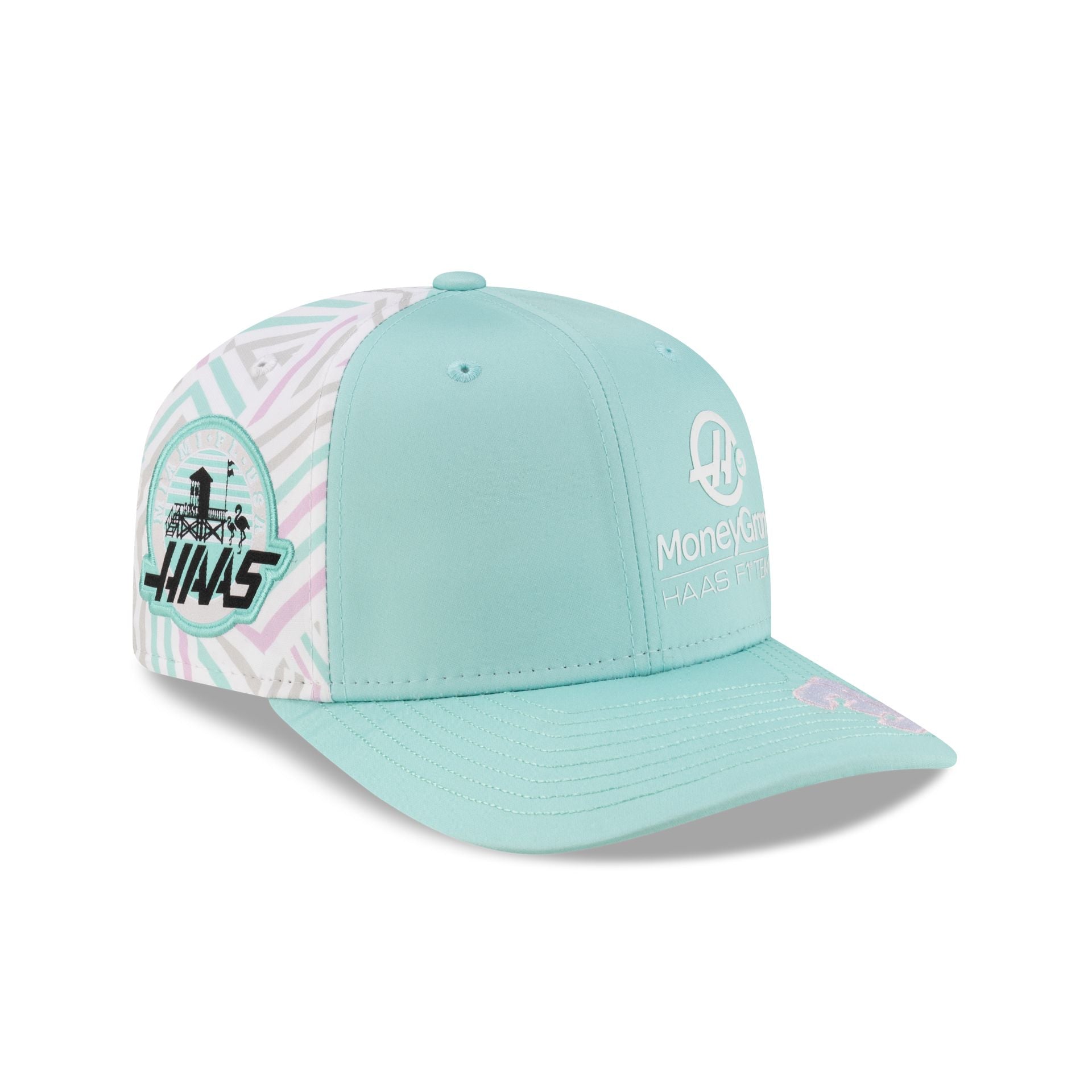 2025 Miami Race Special MoneyGram Haas F1 Team Esteban Ocon 9SEVENTY Stretch-Snap Hat - Image 3