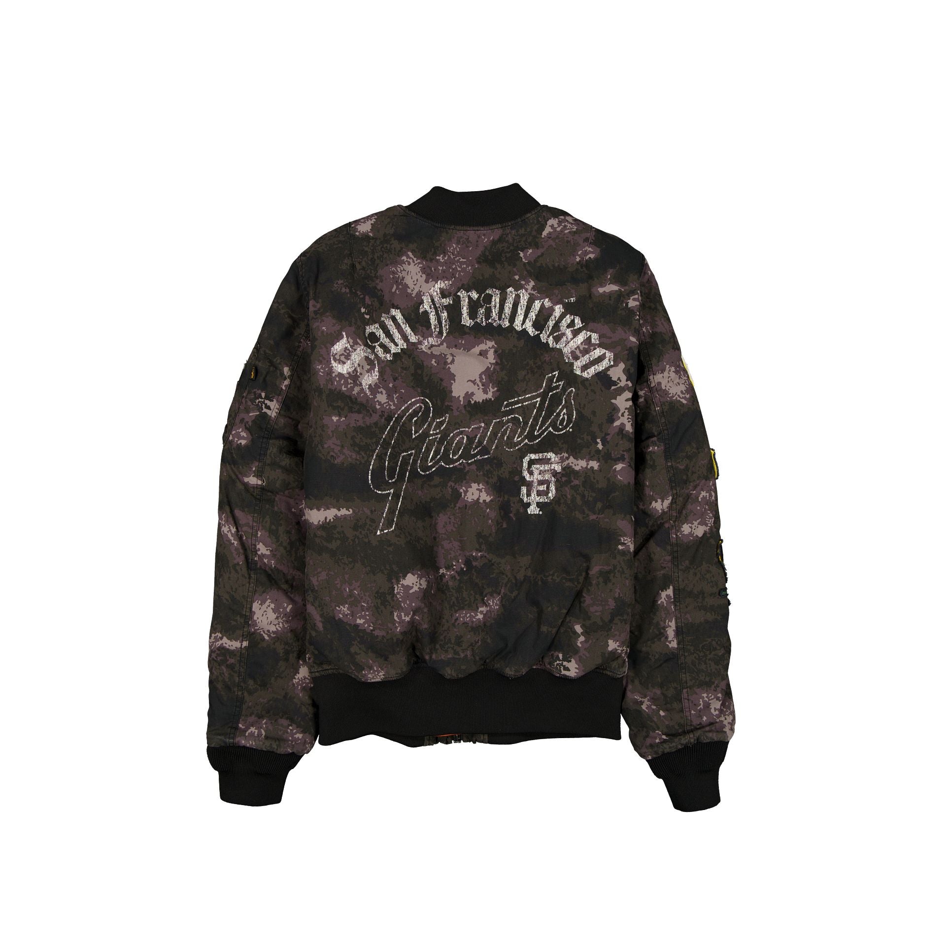 Alpha Industries x San Francisco Giants Black Camo MA-1 Bomber Jacket - Image 3