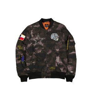 Alpha Industries x Dallas Cowboys Black Camo MA-1 Bomber Jacket