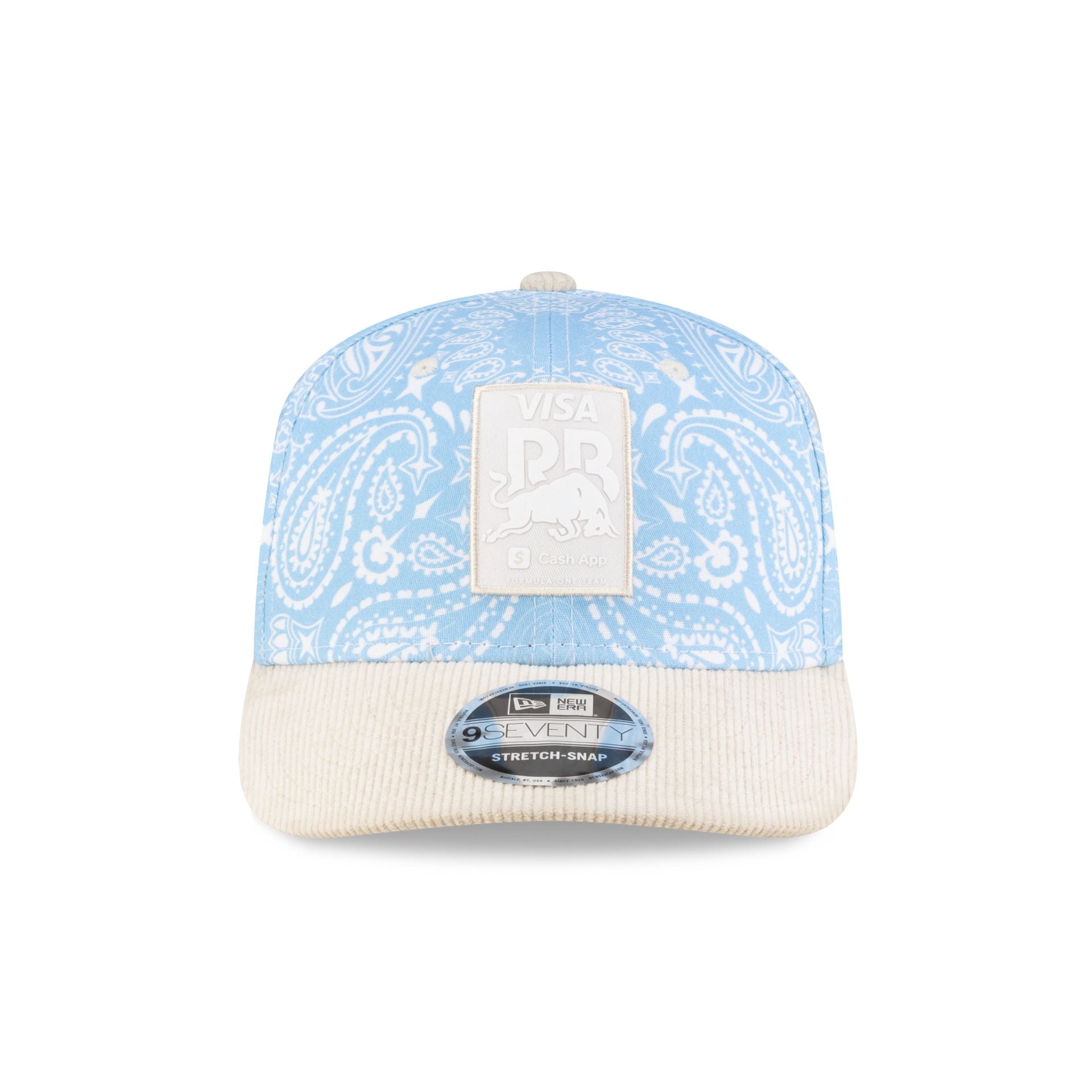 Visa Cash App Racing Bulls Soft Blue Paisley 9SEVENTY Stretch-Snap Hat - Image 2