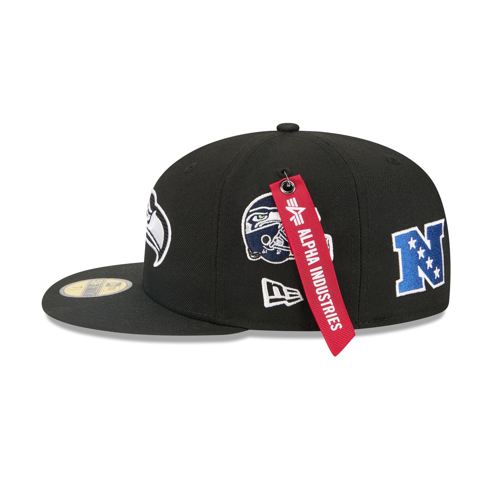 Alpha Industries x Seattle Seahawks Black 59FIFTY Fitted Hat - Image 4