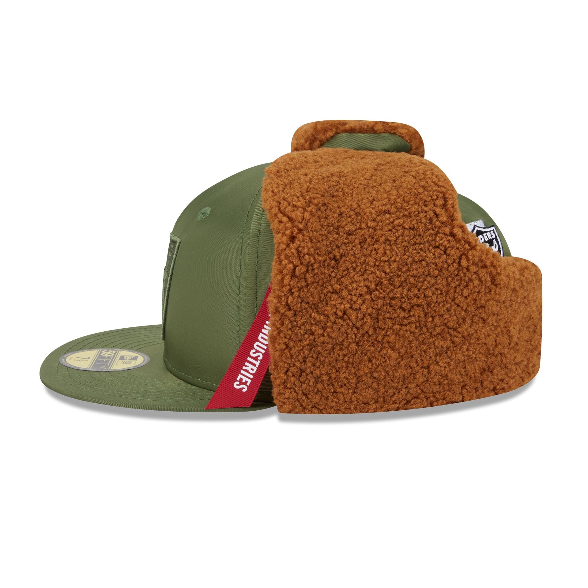 Alpha Industries x Las Vegas Raiders Olive Green Dog Ear 59FIFTY Fitted Hat - Image 4