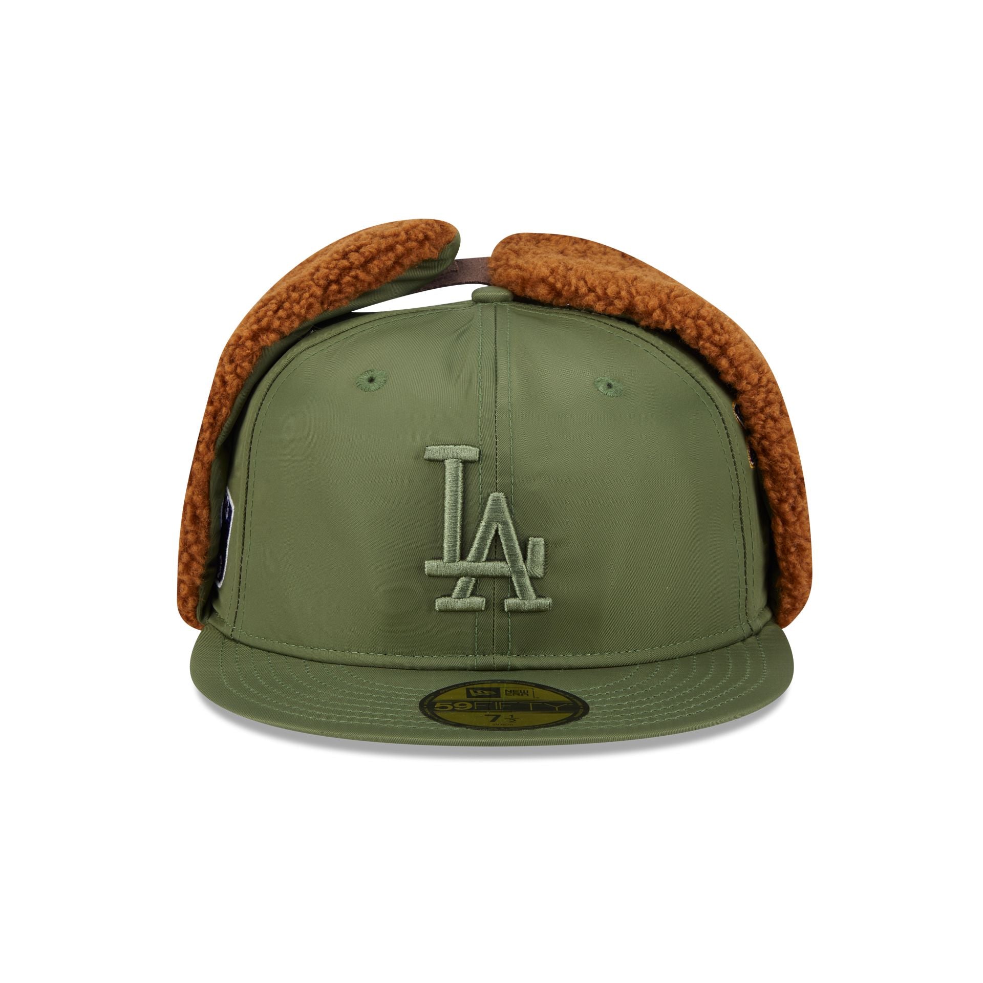 Alpha Industries x Los Angeles Dodgers Olive Green Dog Ear 59FIFTY Fitted Hat - Image 2