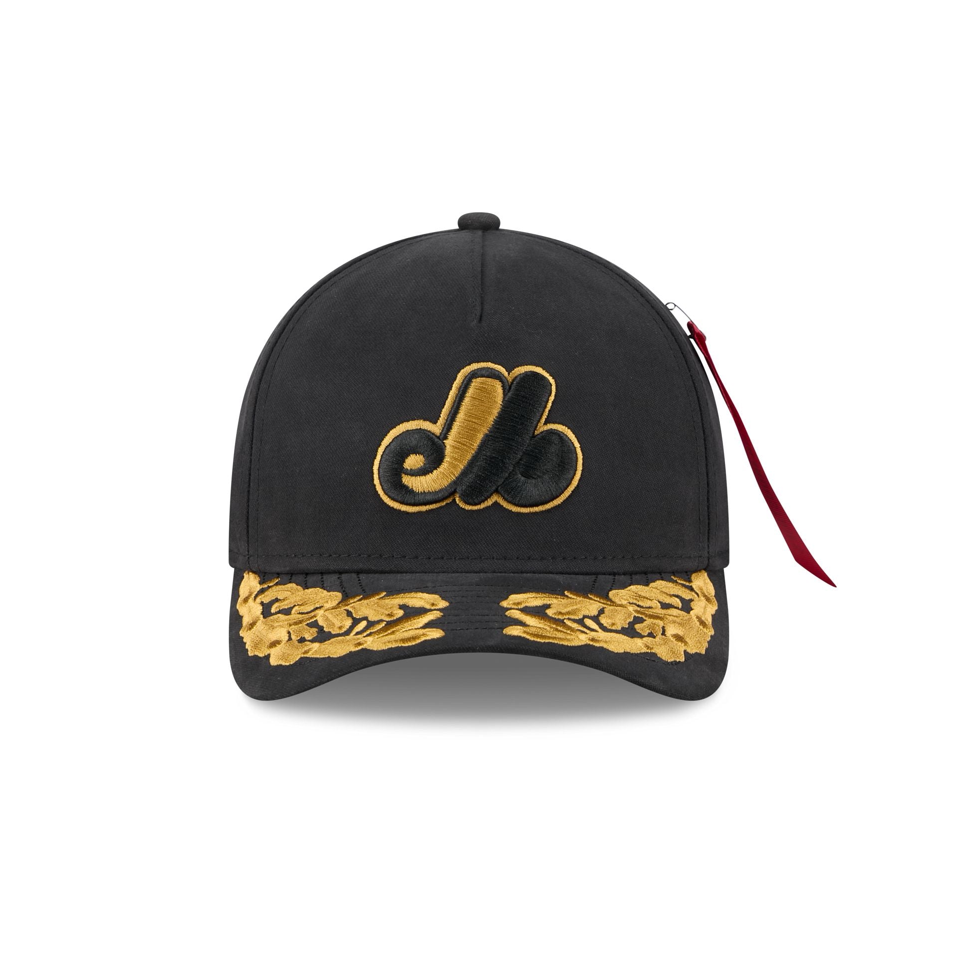Alpha Industries x Montreal Expos Black 9FORTY M-Crown A-Frame Snapback Hat - Image 2