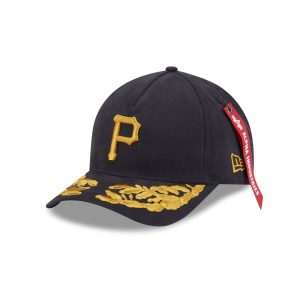 Alpha Industries x Pittsburgh Pirates Black 9FORTY M-Crown A-Frame Snapback Hat