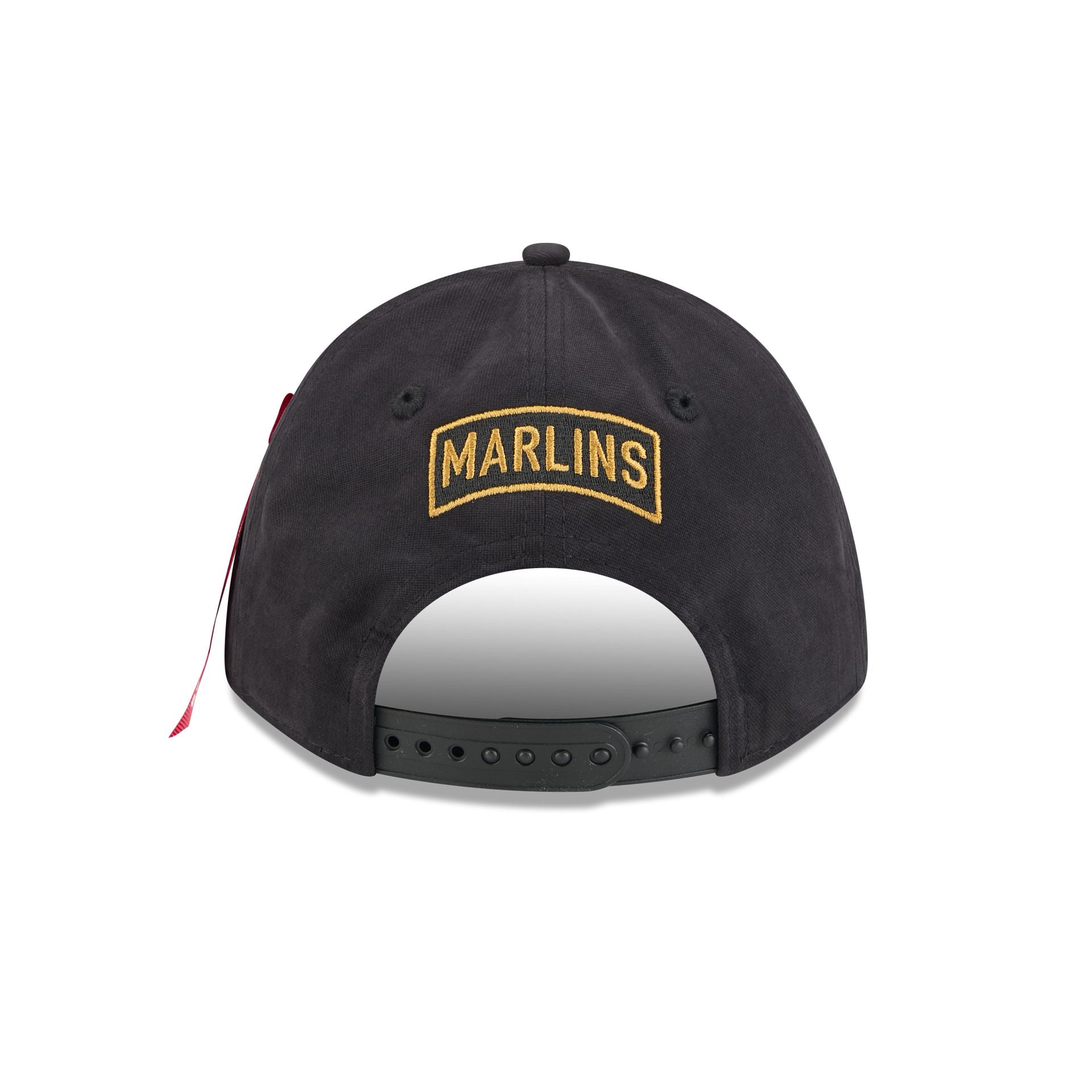 Alpha Industries x Miami Marlins Black 9FORTY M-Crown A-Frame Snapback Hat - Image 6