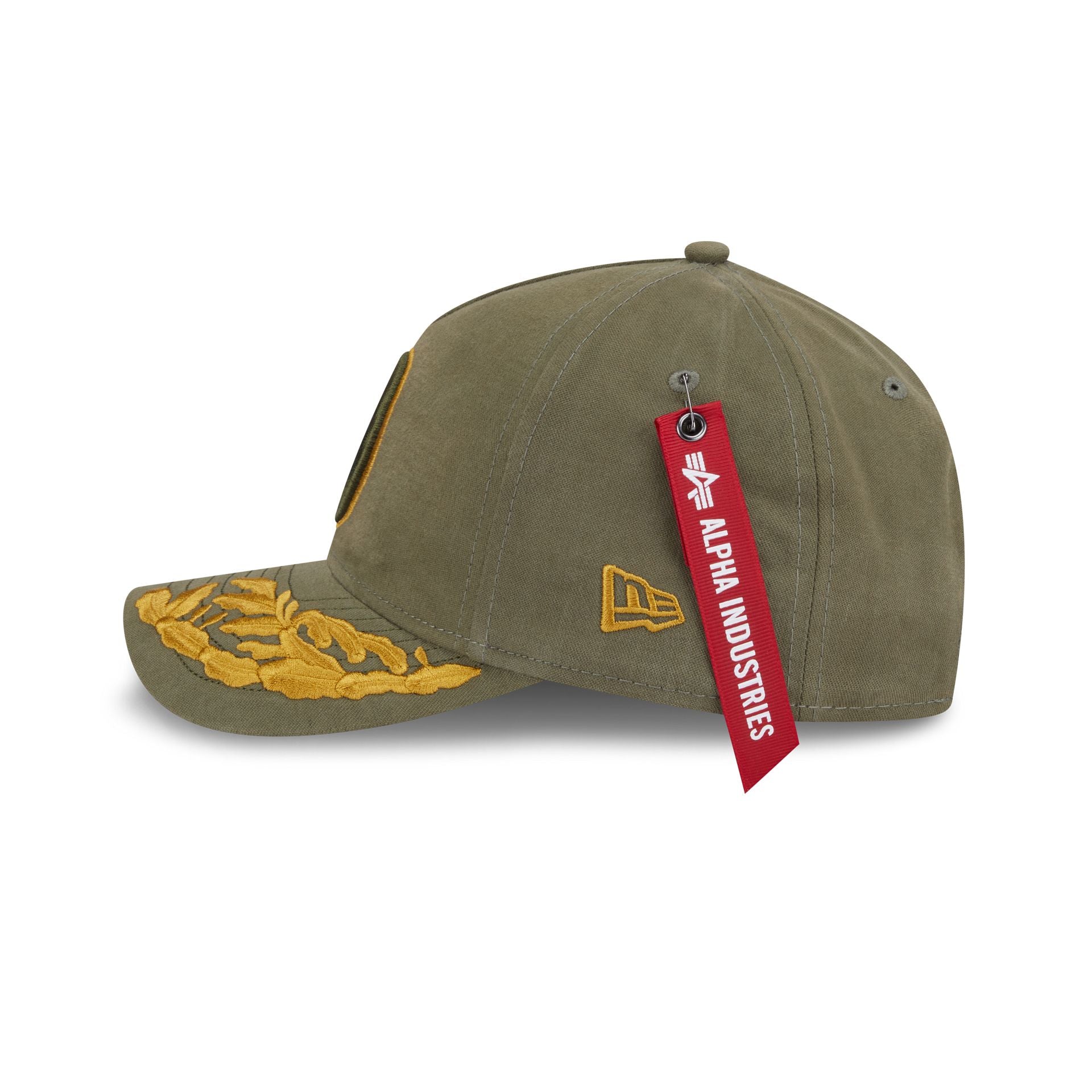 Alpha Industries x Pittsburgh Steelers Olive Green 9FORTY M-Crown A-Frame Snapback Hat - Image 4