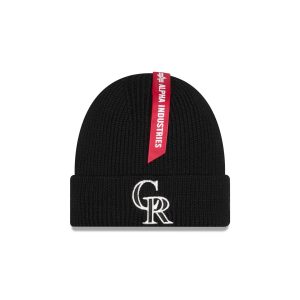 Alpha Industries x Colorado Rockies Black Cuff Knit Hat