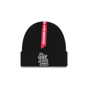 Alpha Industries x St. Louis Cardinals Black Cuff Knit Hat