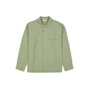 New Era Branded Green Bark Military Shacket