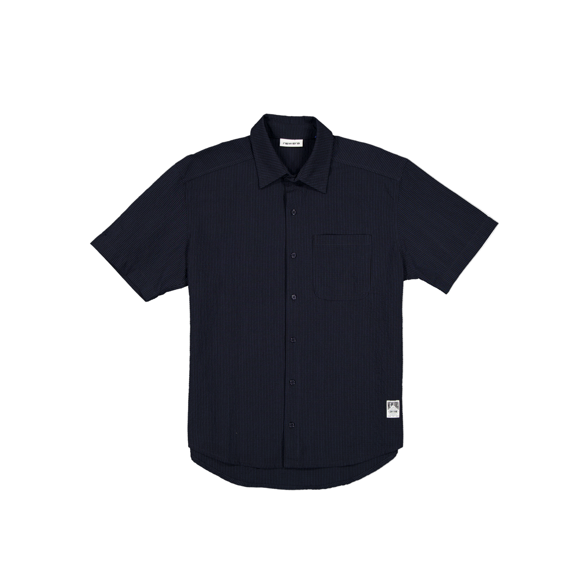 New Era Branded Seersucker Ellicott Button Up Navy Shirt