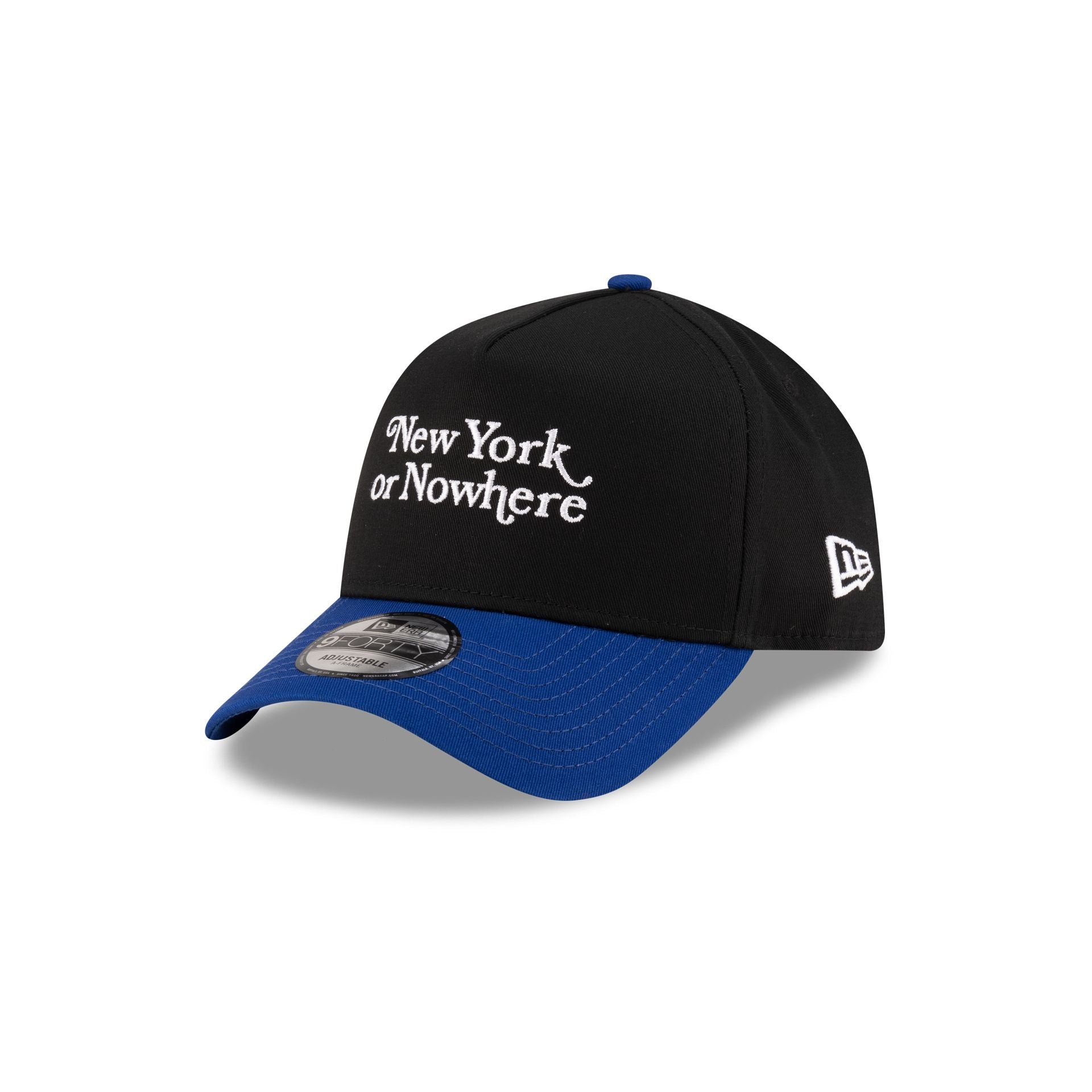 New York or Nowhere x New York Mets Black Wordmark 9FORTY A-Frame Snapback Hat - Image 3