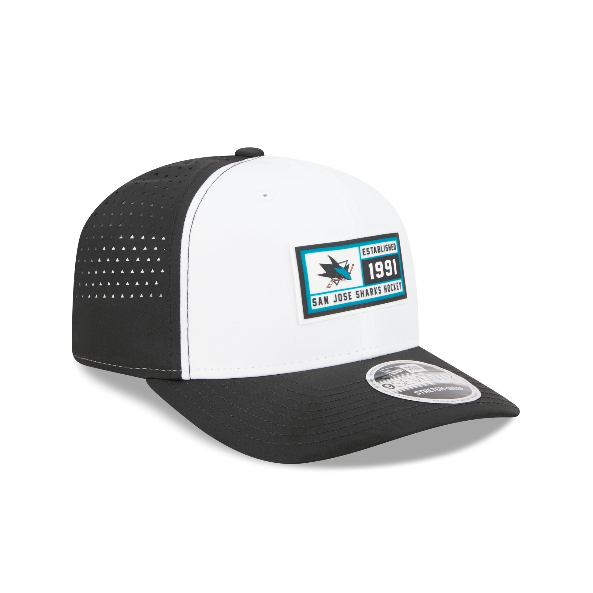 San Jose Sharks Est. Patch 9SEVENTY Stretch-Snap Hat - Image 3